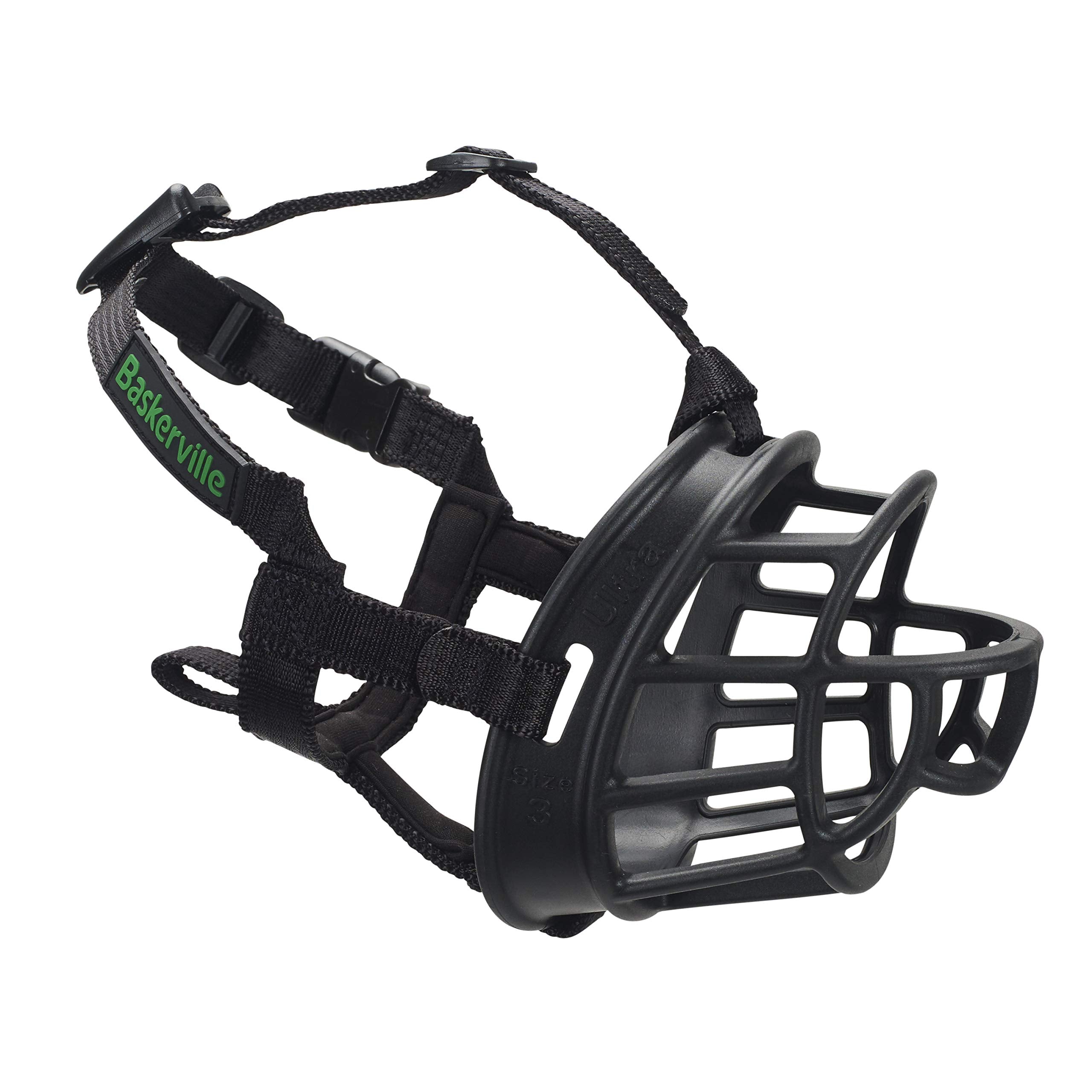 Baskerville ULTRA Muzzle - Patented Humane Design, Breathable, Size 3, Black
