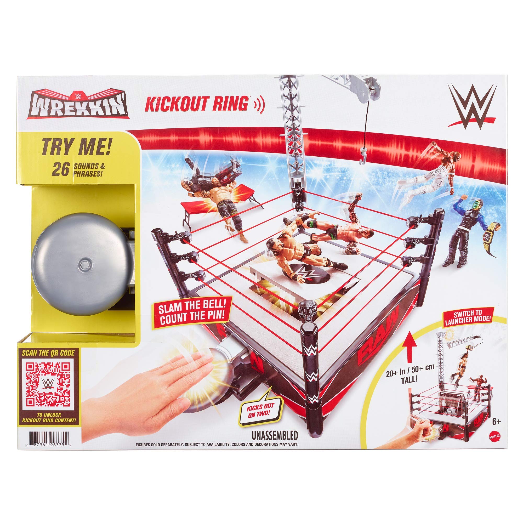 Mattel WWE Wrekkin Kickout Ring Playset - 2-Mode Action Figure Arena with Breakaway Table, Ages 6+ 9