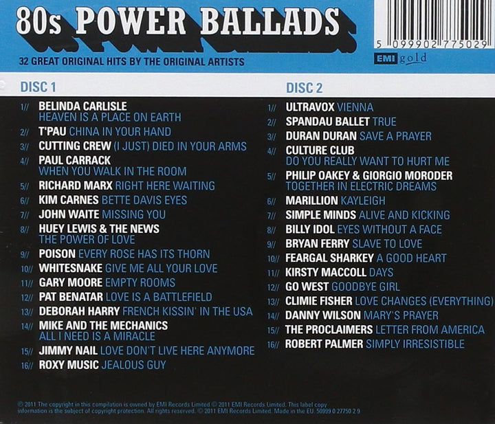 Various Artists - The Ultimate Eighties Power Ballads [Audio CD]