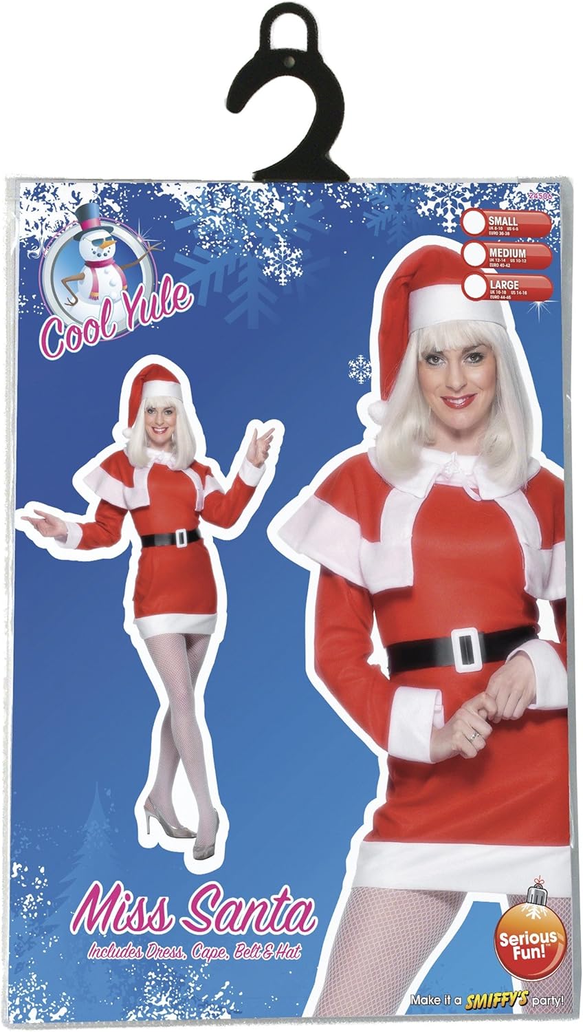 Smiffys Miss Santa Fleece Costume - Size 12-14 7