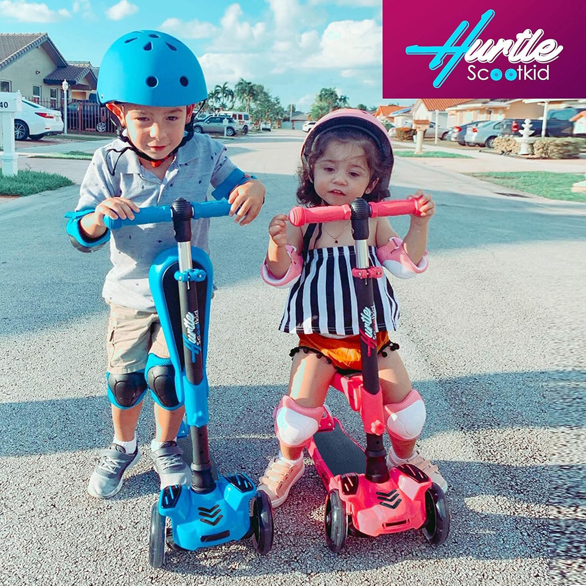 Hurtle 3-Wheeled Scooter for Kids - Folding, Purple