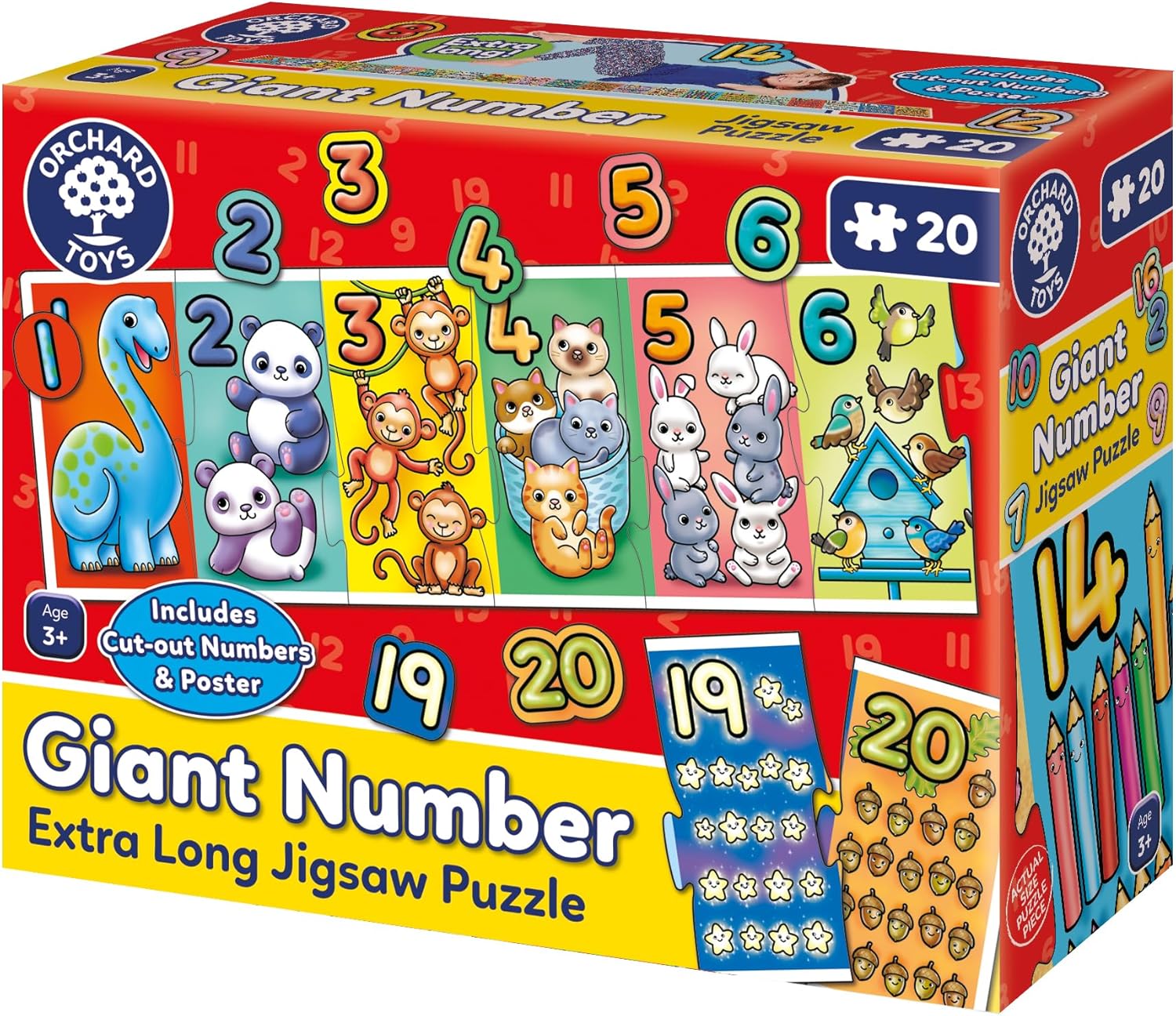 Orchard Toys Giant Number Puzzle - Educational 1-20 Jigsaw for Kids Ages 3+ 1
