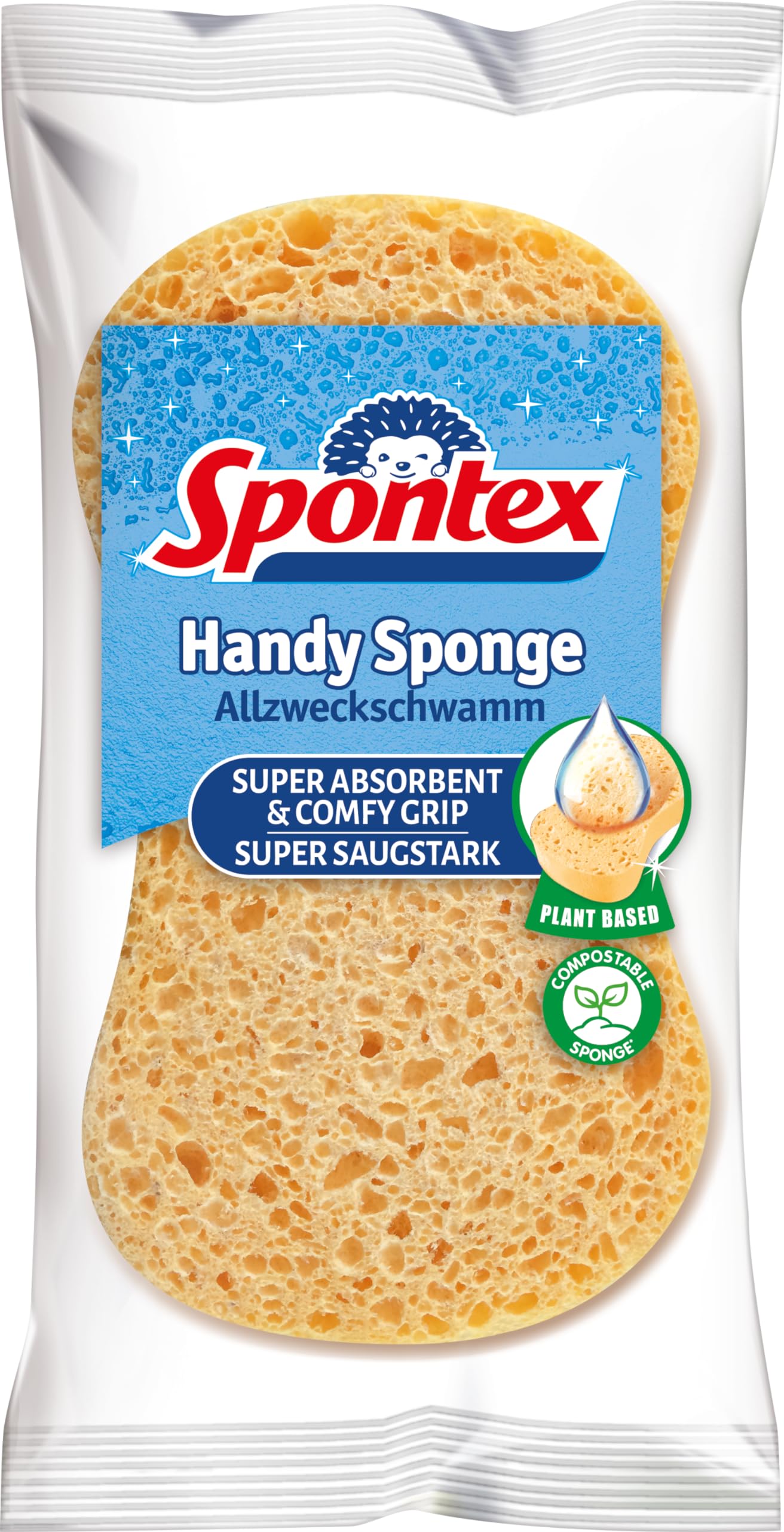 Spontex Handy Sponge - Super Absorbent & Biodegradable | Pack of 1 | Orange 1