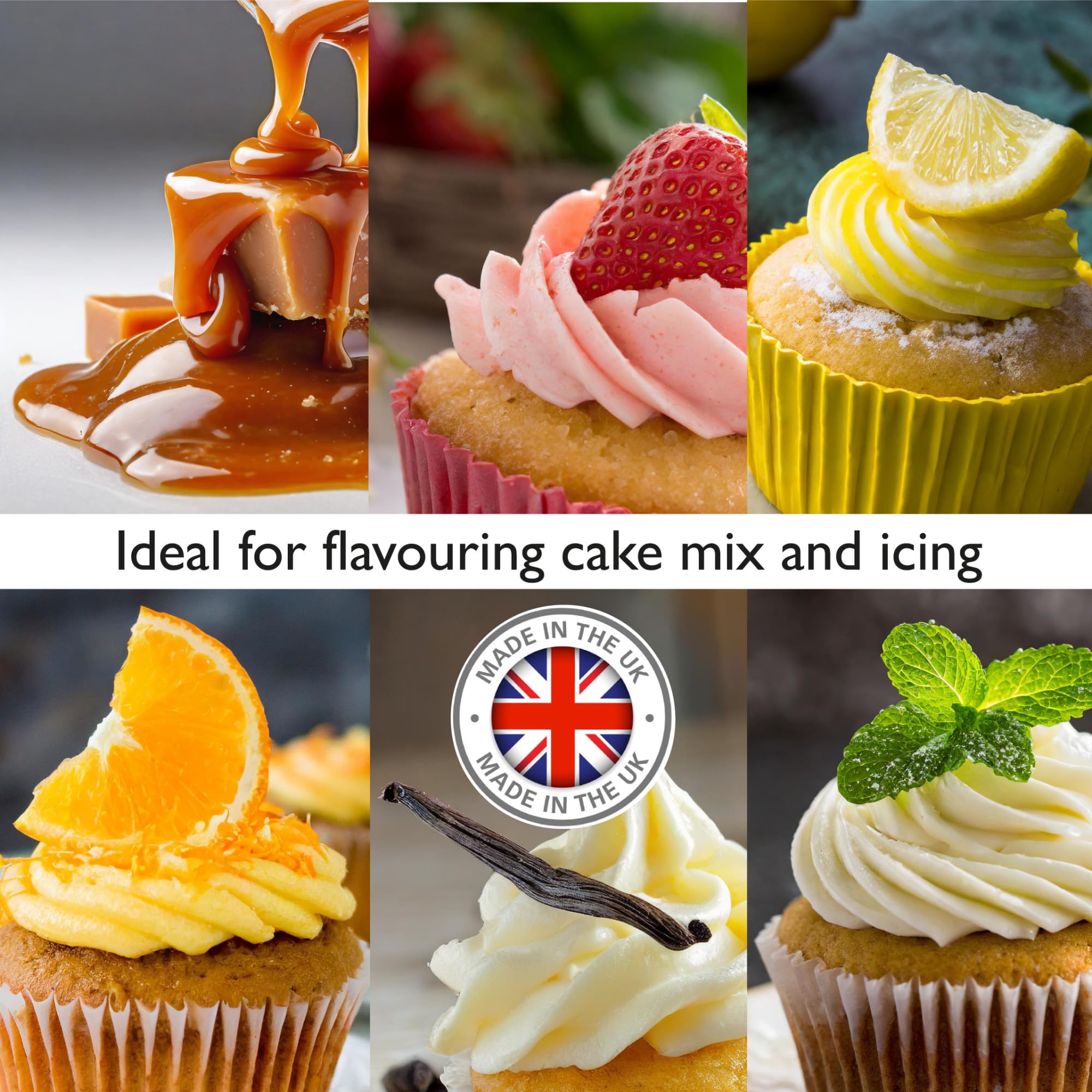 Culpitt Select Food Flavours Multipack - 6 x 38ml Bottles | Vanilla, Strawberry, Caramel & More 2