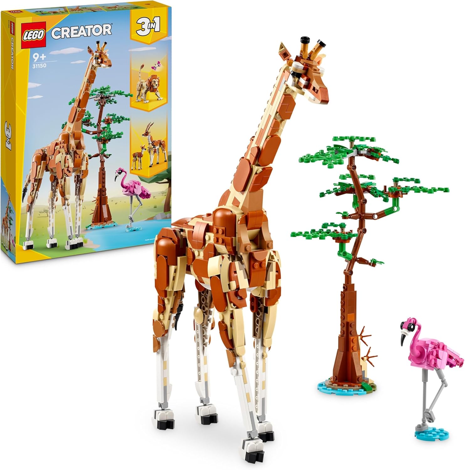 LEGO Creator 3in1 Wild Safari Animals - Buildable Giraffe, Gazelle & Lion Playset for Kids 9+ 1