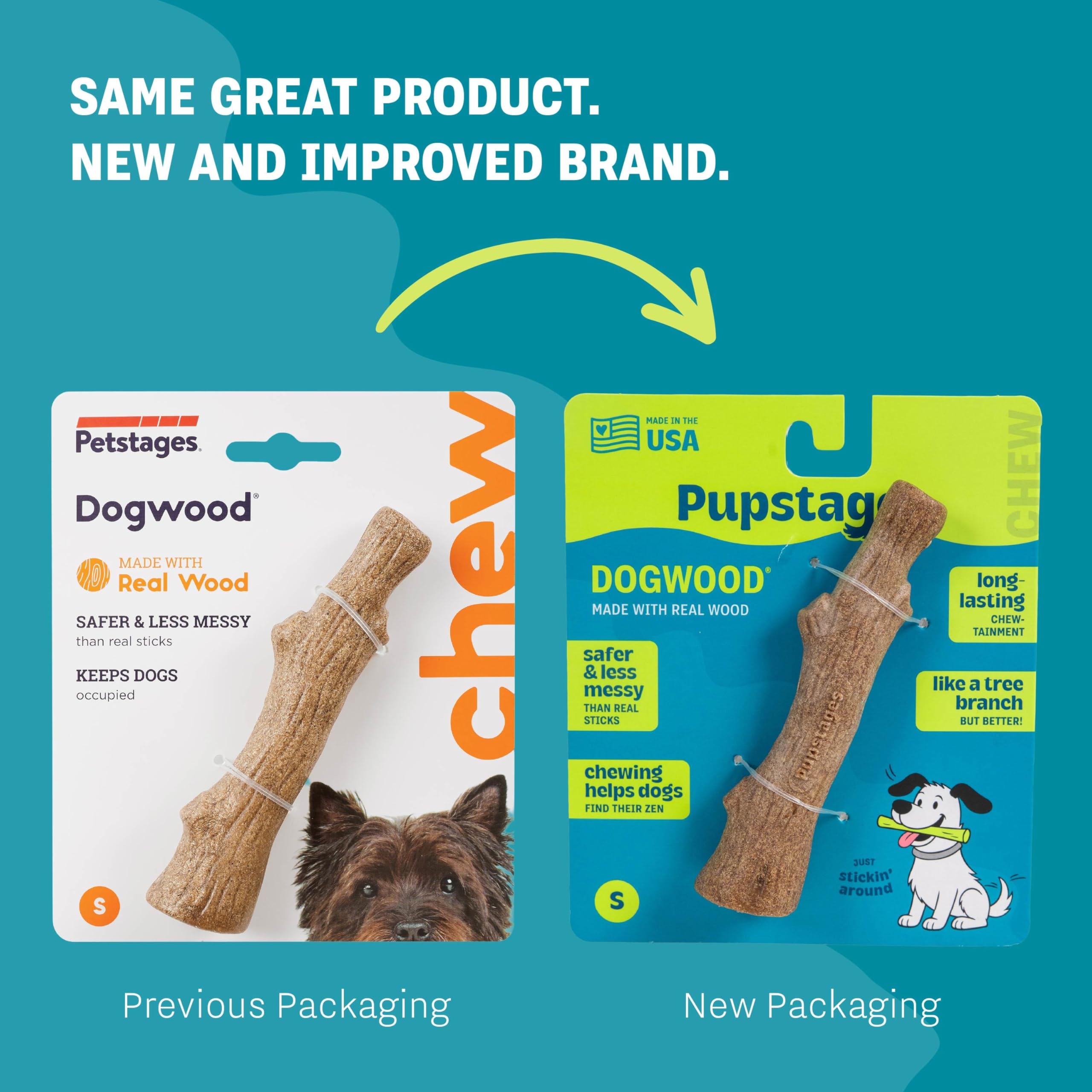 Pupstages Dogwood Alternative Wood Chew Toy - Small Size, Durable, Wood Scent 7