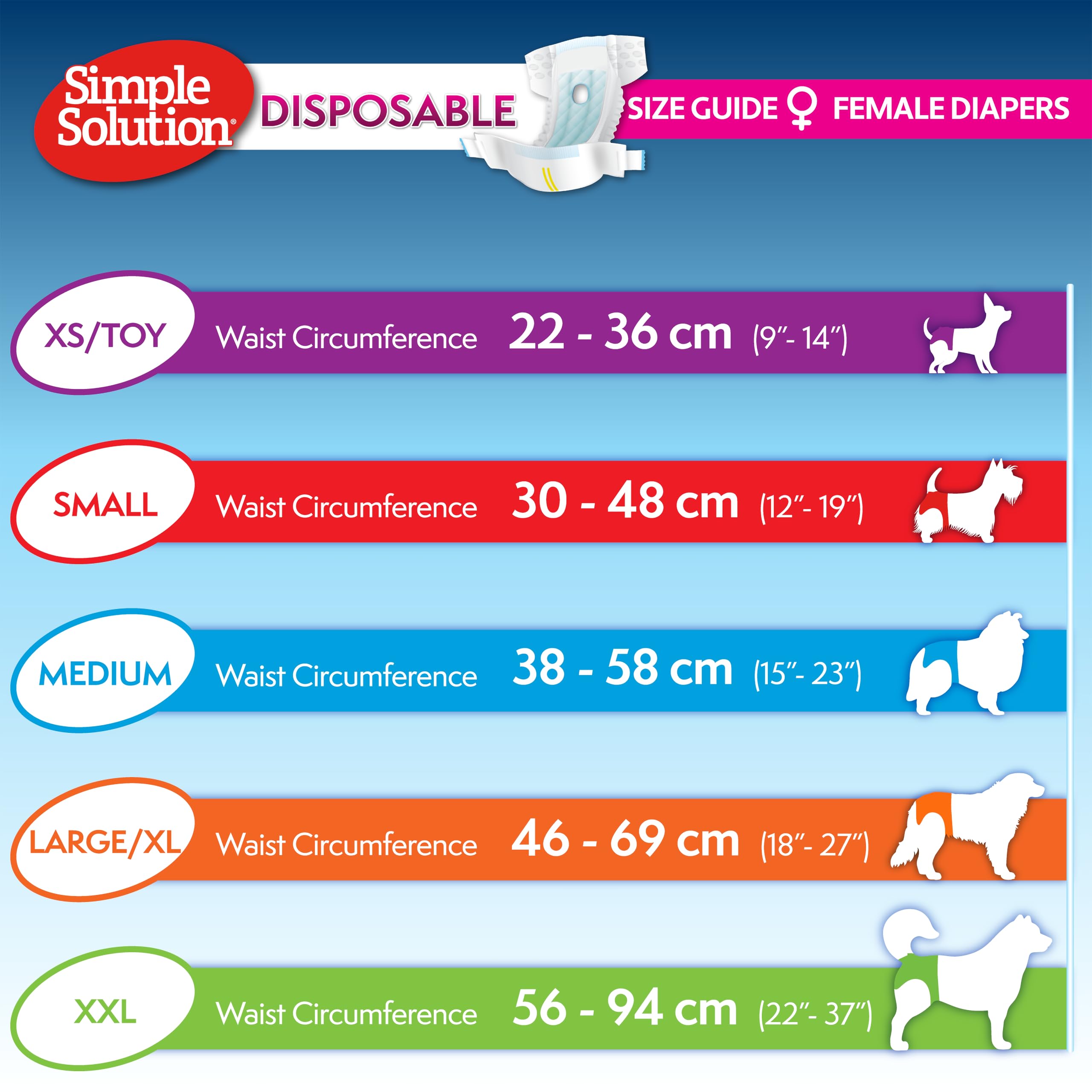 Simple Solution Disposable Dog Diapers for Female Dogs | XXL (56-94cm Waist) | 15 Count 5