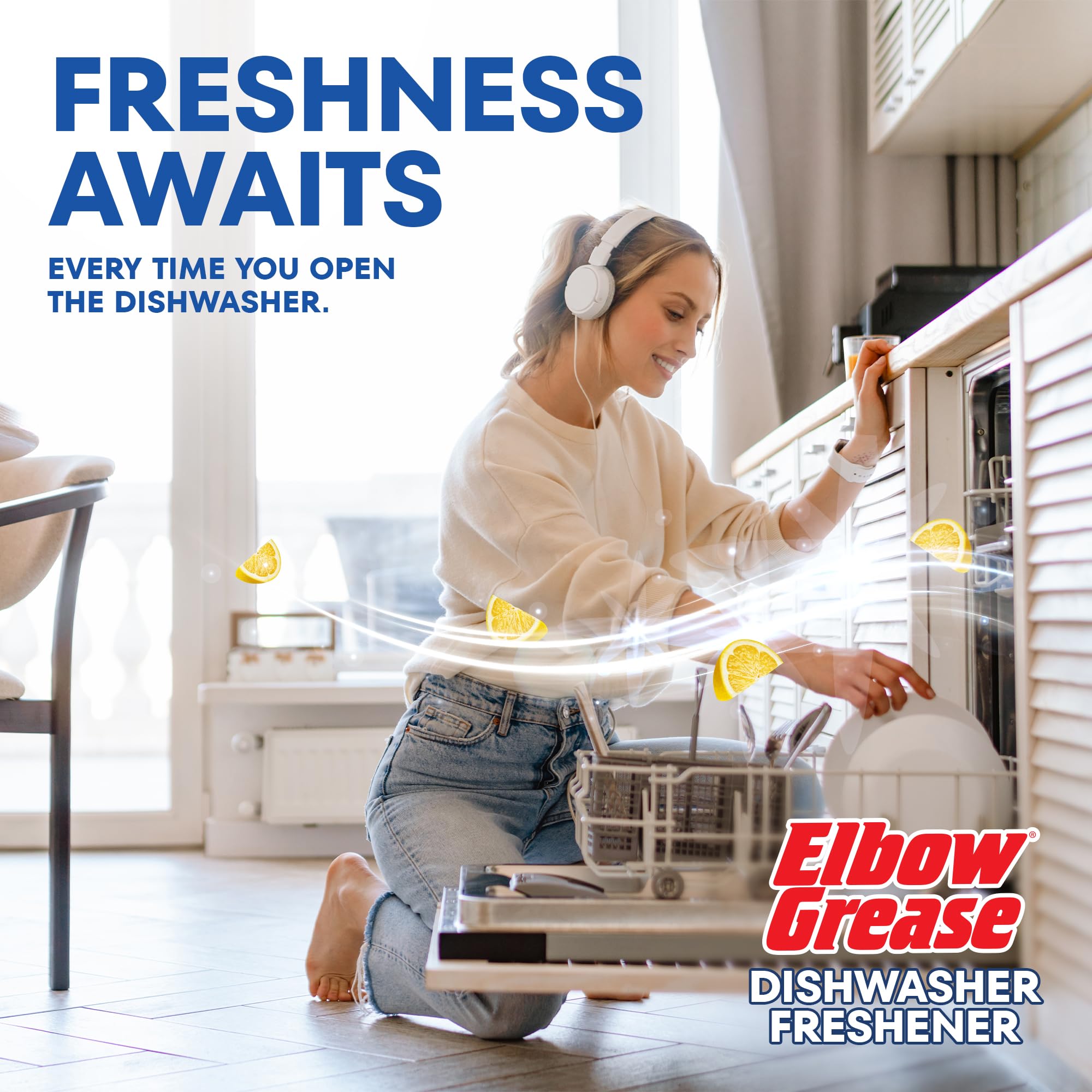 Elbow Grease Dishwasher Freshener - Lemon Scent, Odour Control, 2 Pack 6