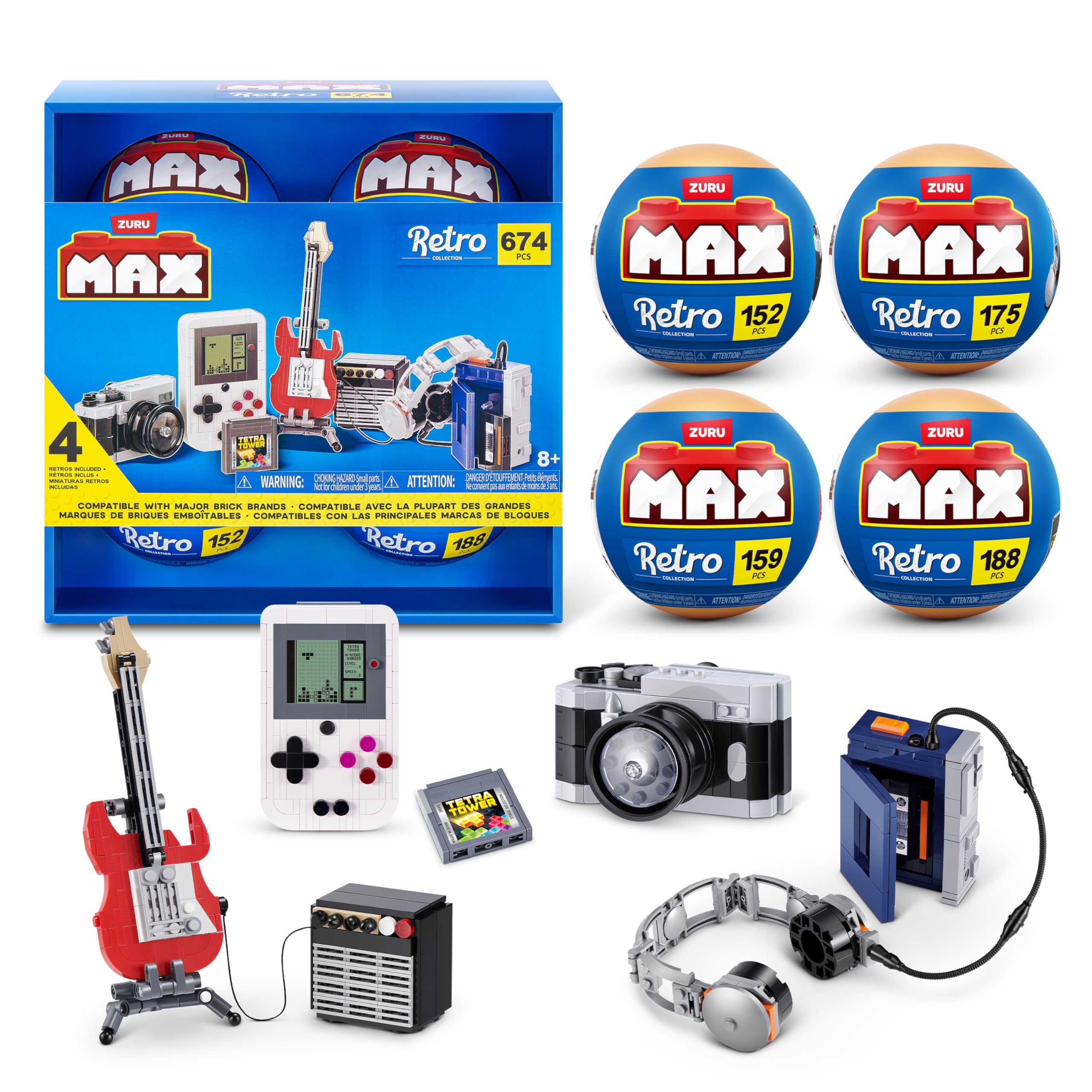 Max Build More Premium Retro Series 2 Building Set - 4 Iconic Builds | Compatible Bricks 1