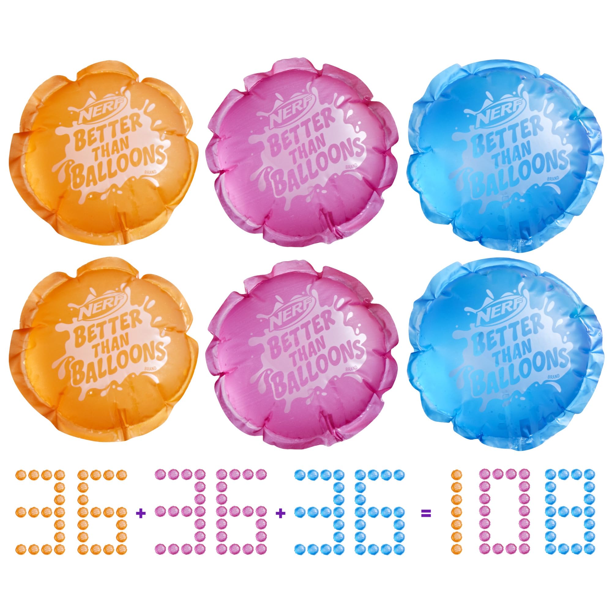 Nerf Better Than Balloons Water Toys - 108 Pods, Easy 1 Piece Clean Up | Ages 3+ 8