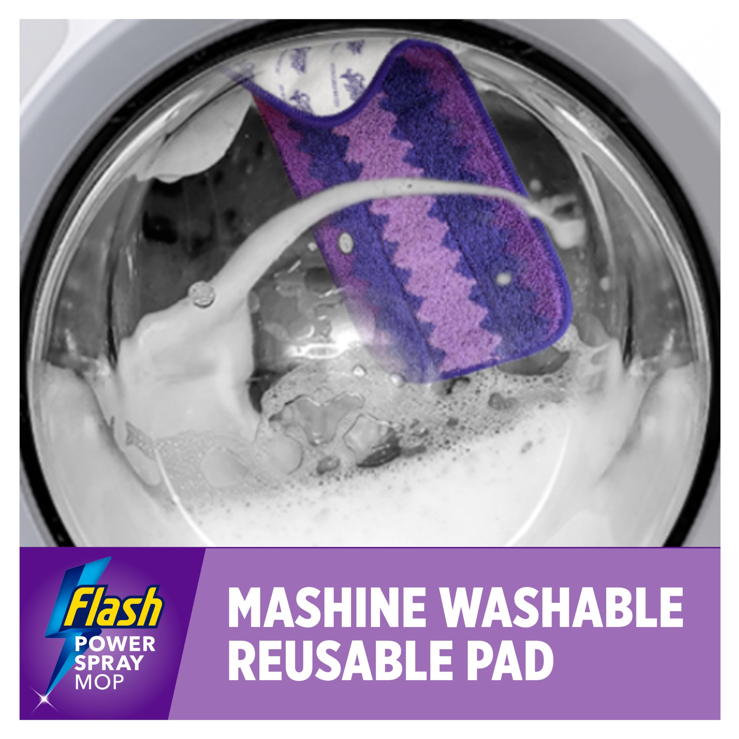 FLASH Power Spray Mop Microfibre Cloth - Washable & Reusable Pad | Purple 3