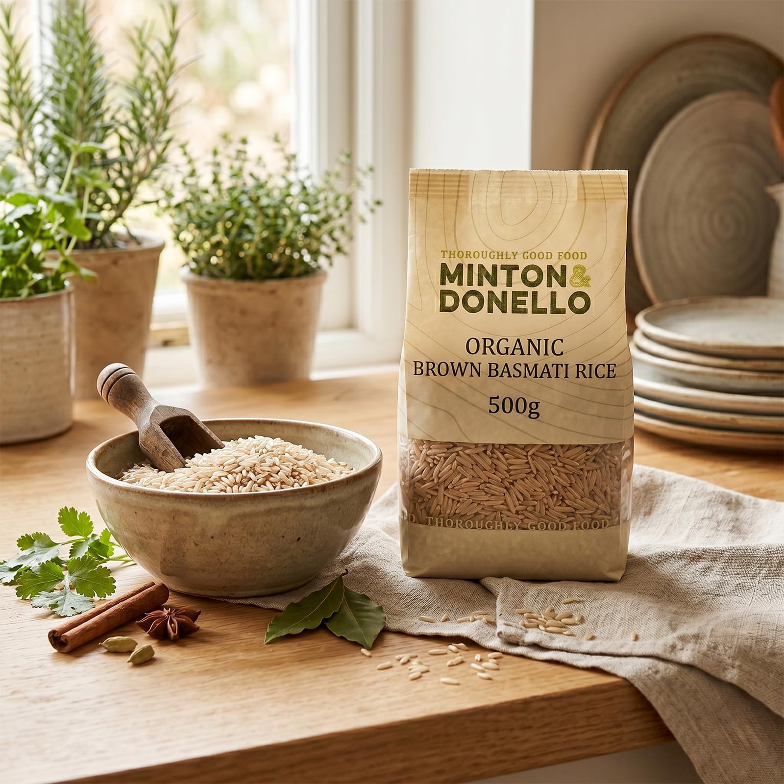 Mintons Good Food Organic Brown Basmati Rice - 500g Whole Grain | Low Fat & Low Calorie 3
