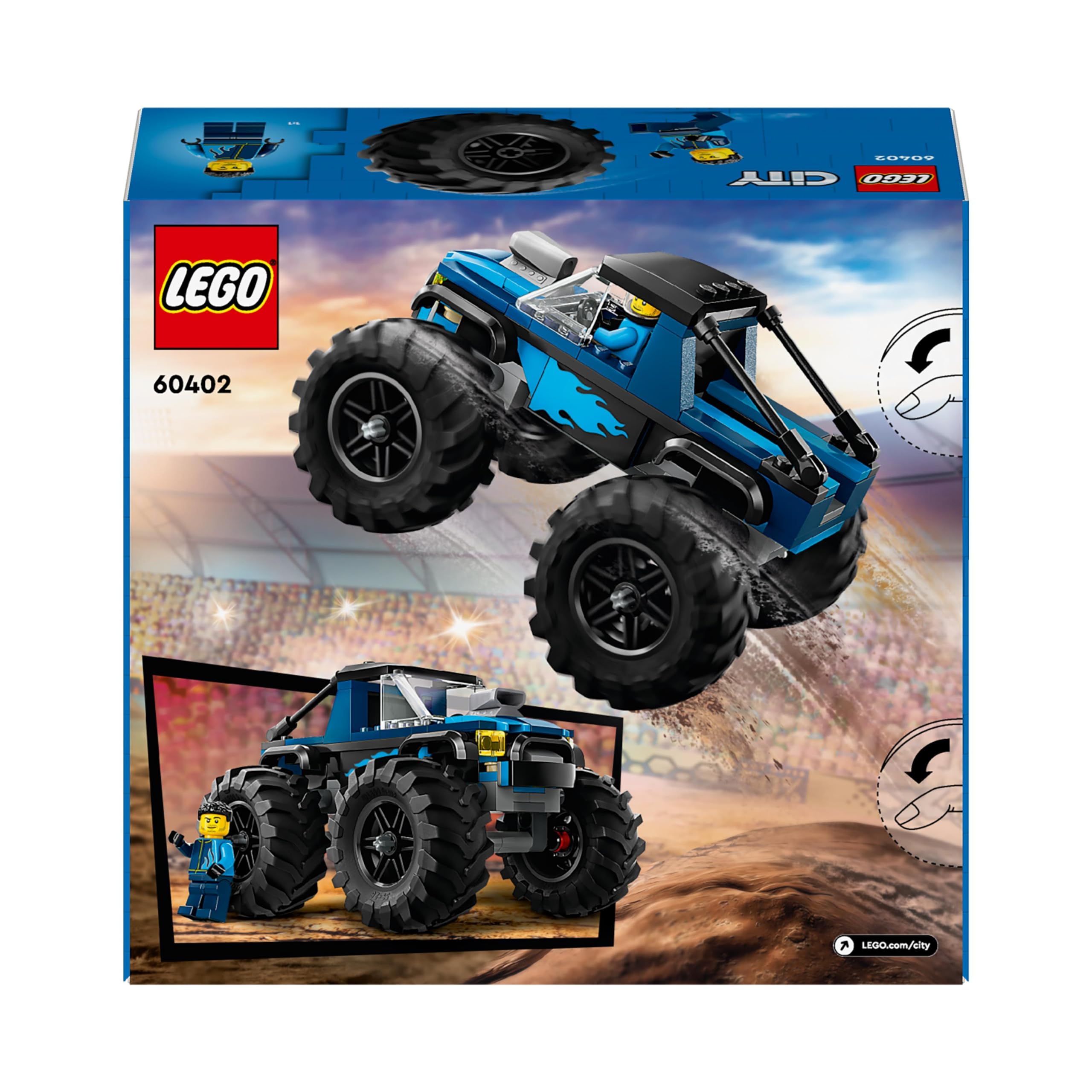 LEGO City Blue Monster Truck 60402 - Building Set with Driver Minifigure for Ages 5+ 9
