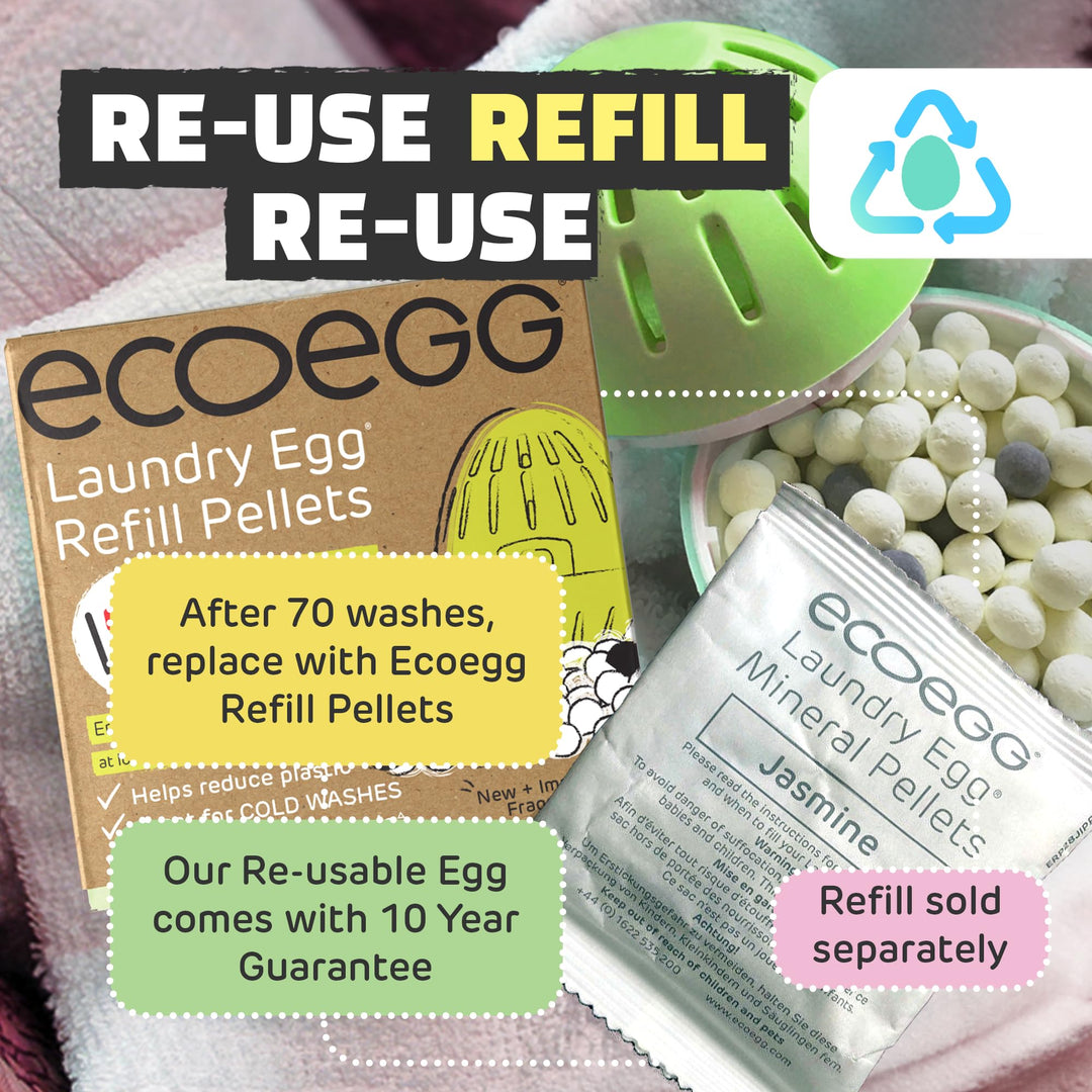 Ecoegg - Laundry Egg Detergent & Fabric Conditioner Replacement (70 Washes, Jasmine)