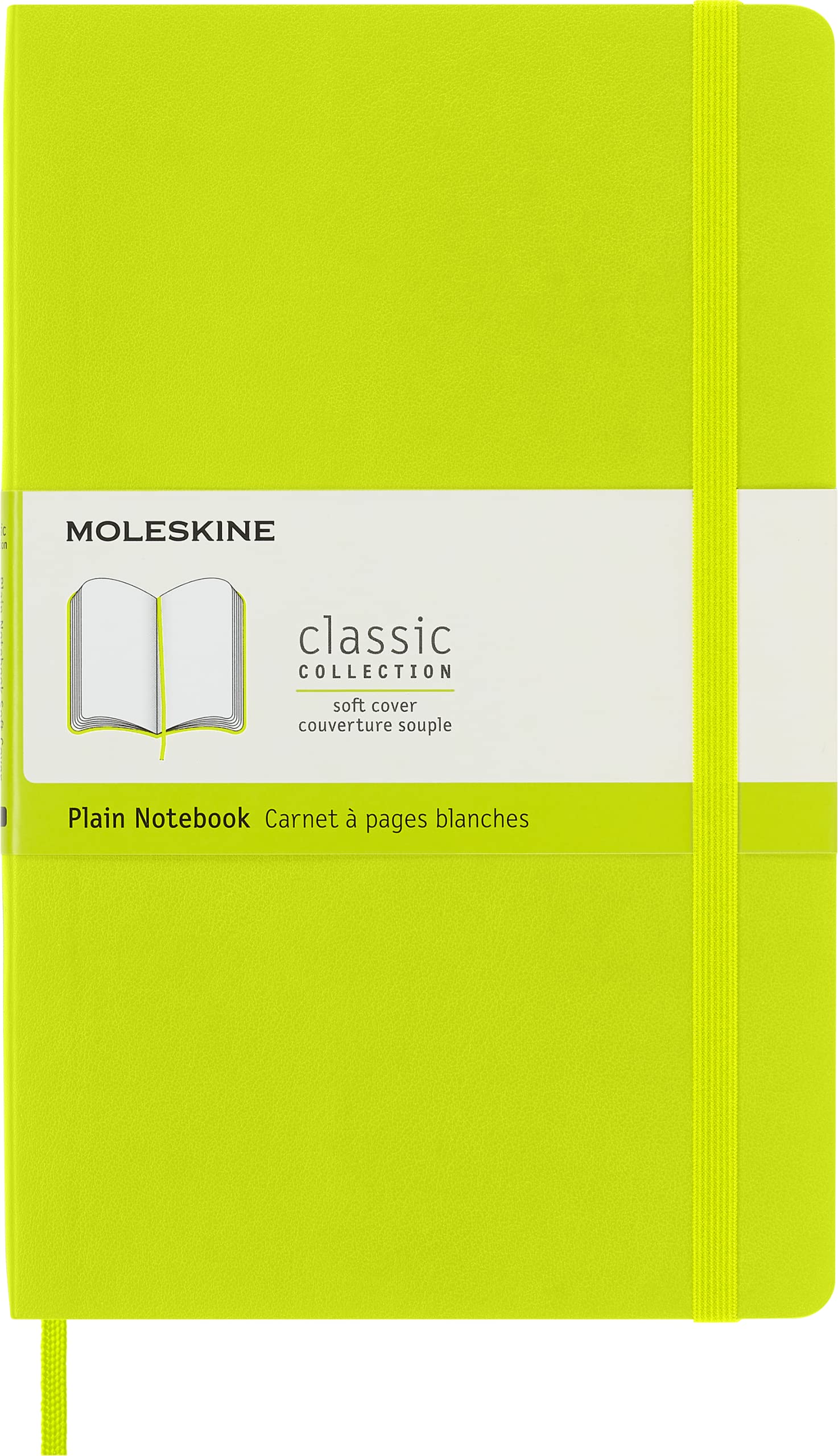 Moleskine Classic Notebook - Plain Layout | Soft Cover | Large 13 x 21 cm | Lemon Green 1