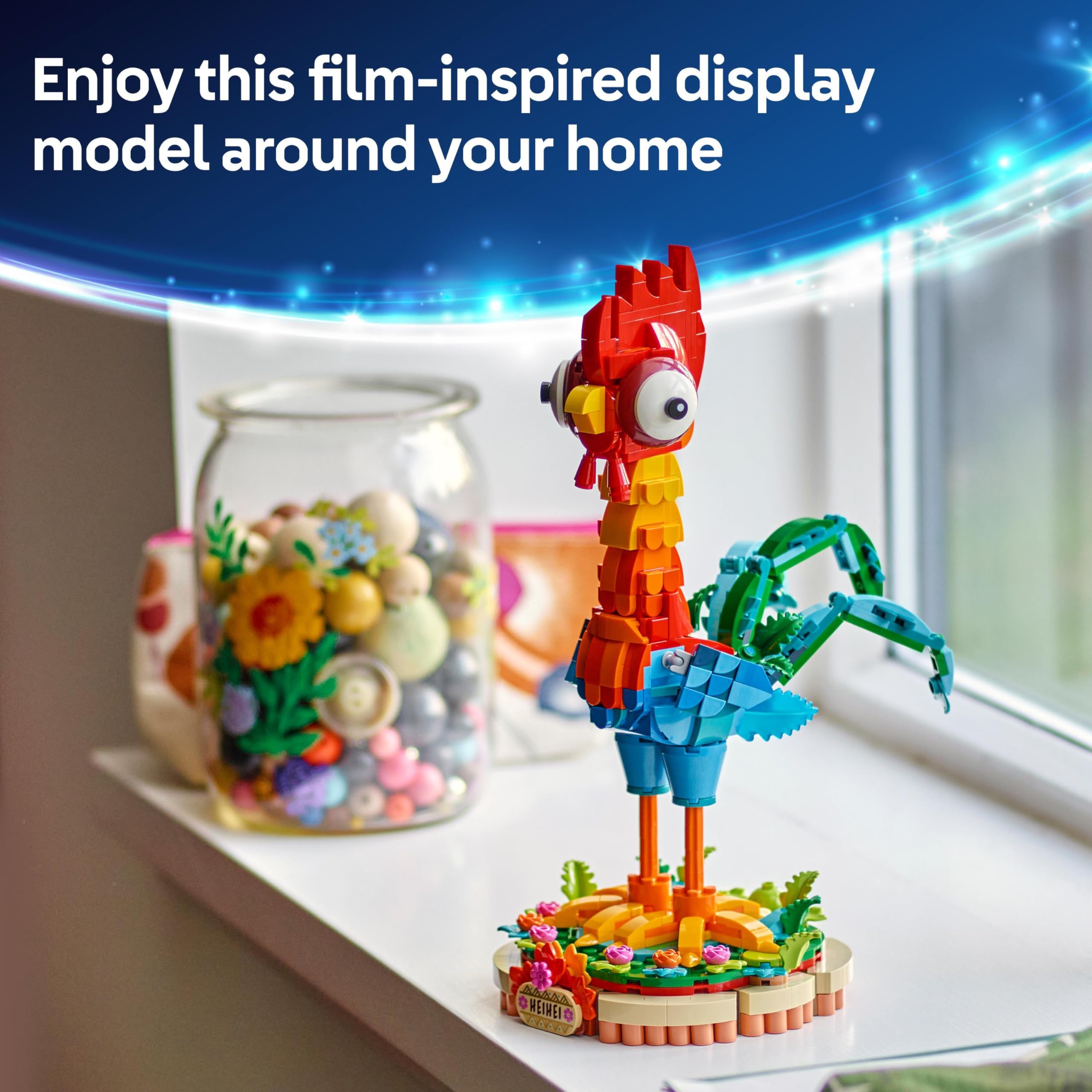 LEGO ǀ Disney Moana 2 Heihei Buildable Animal Toy - Posable Chicken Figure with Stand for Kids 9+ 14
