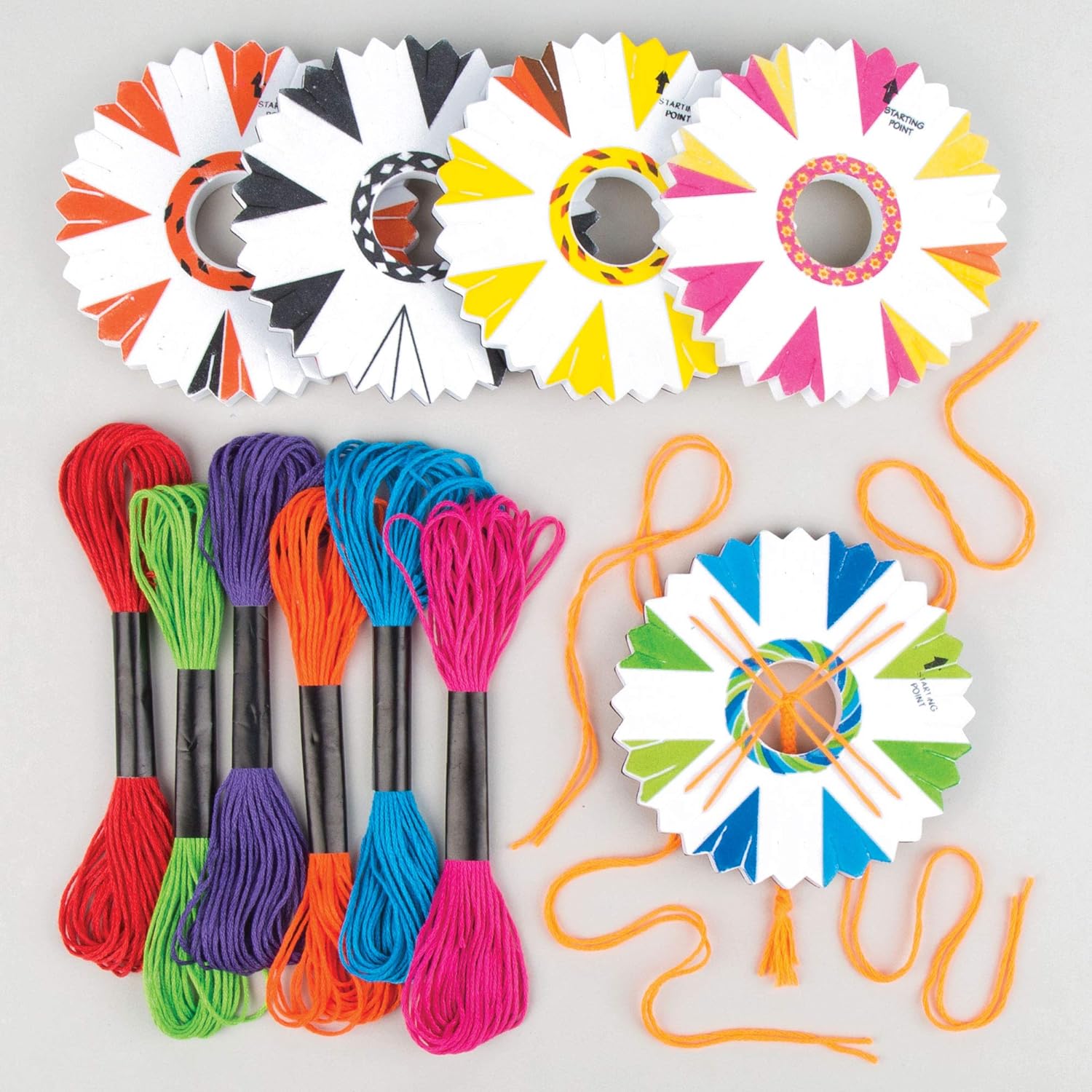Baker Ross Make Your Own Braided Friendship Bracelets Craft Kit - Kumihimo Jewelry Making for Kids (Pack of 4) 1
