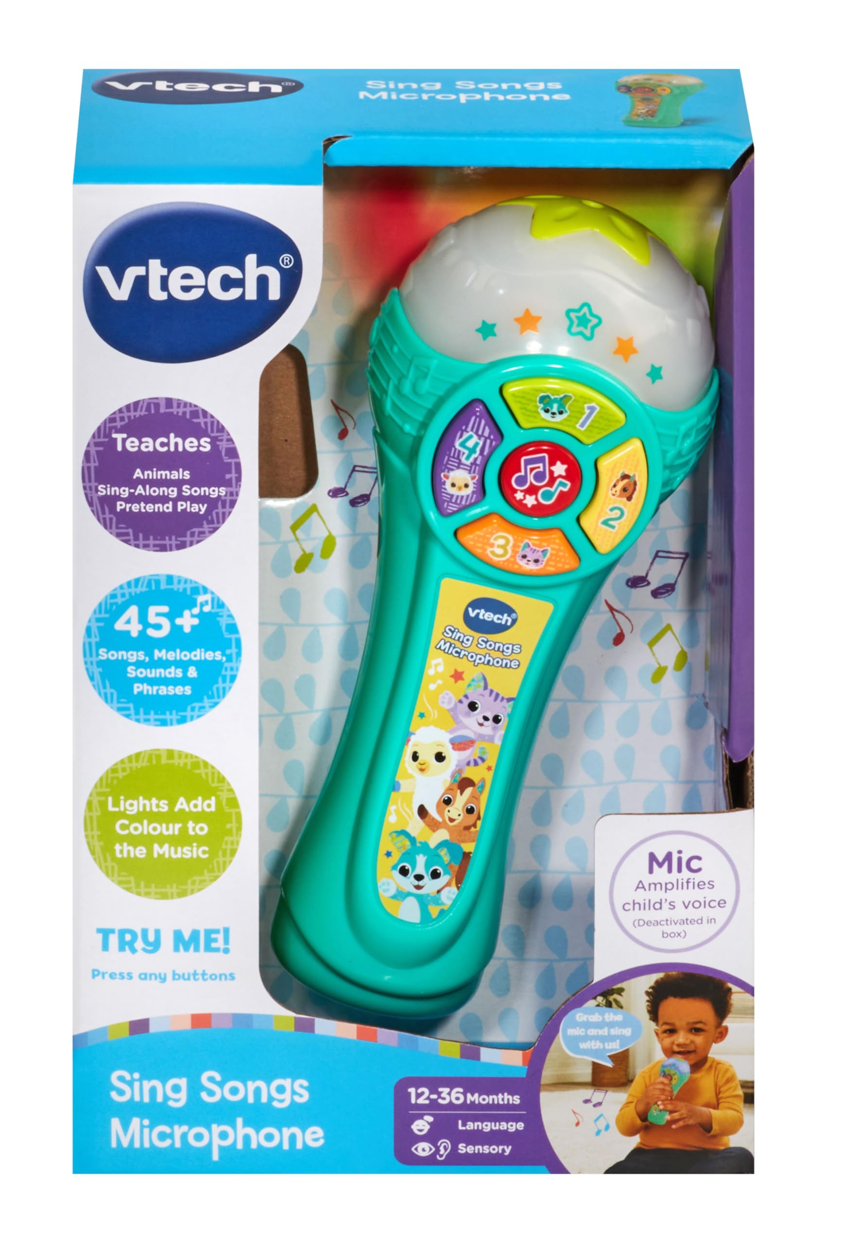 VTech Baby Sing Songs Microphone - Interactive Sound Toy for Ages 12-36 Months | 15 Melodies 3