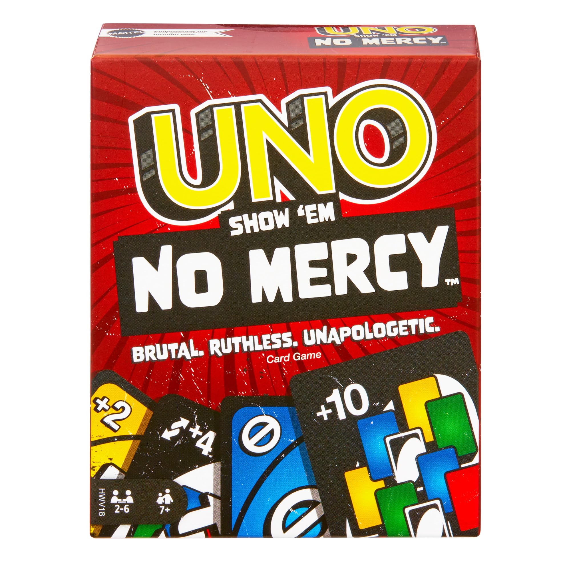 Mattel UNO Show 'em No Mercy Card Game - Special Edition, 169 Cards | Family & Party Game