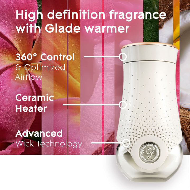Glade - Tropical Blossoms Air Freshener Holder & Refill, Electric Scented Oil Diffuser with Essential Oils