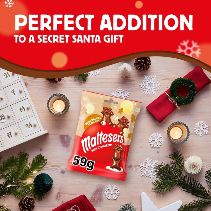 Maltesers Mini Reindeers Gingerbread Flavour Milk Chocolate Treats 59g