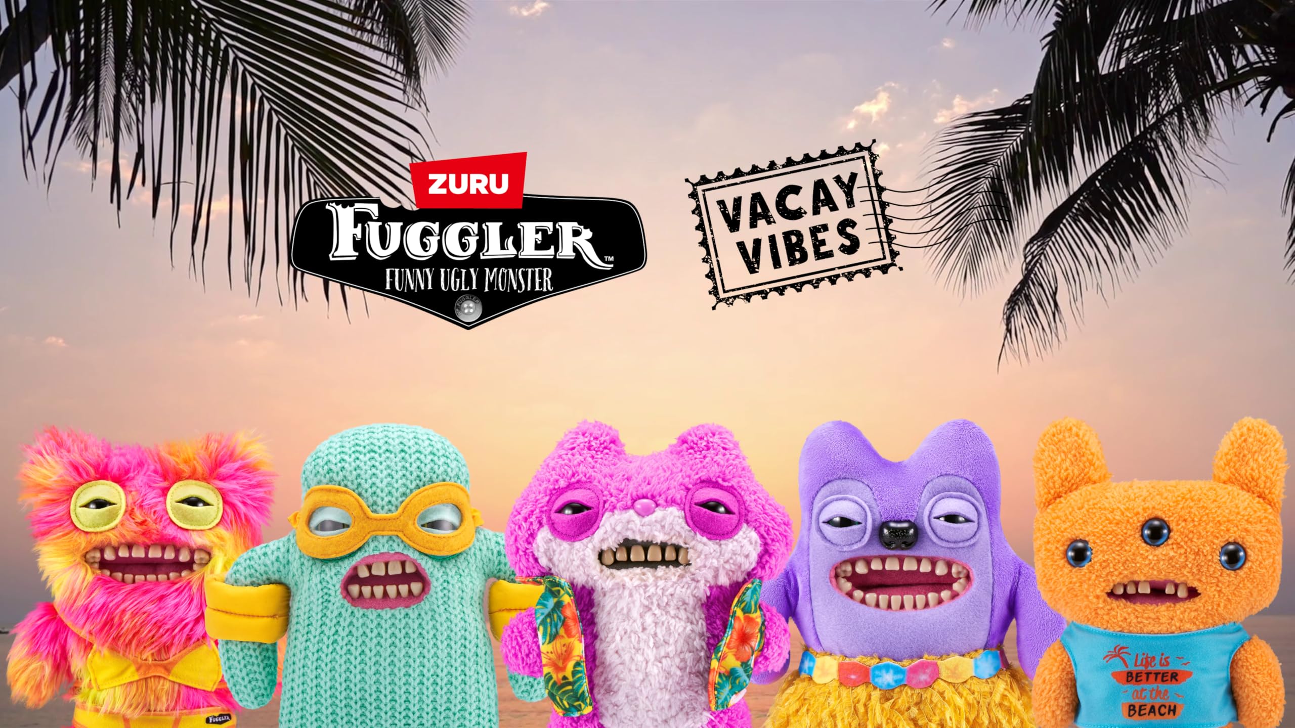 Fuggler Vacay Vibes - Funny Ugly Monster Plush Collectible Toy (Greedy Grinner - Purple) 4
