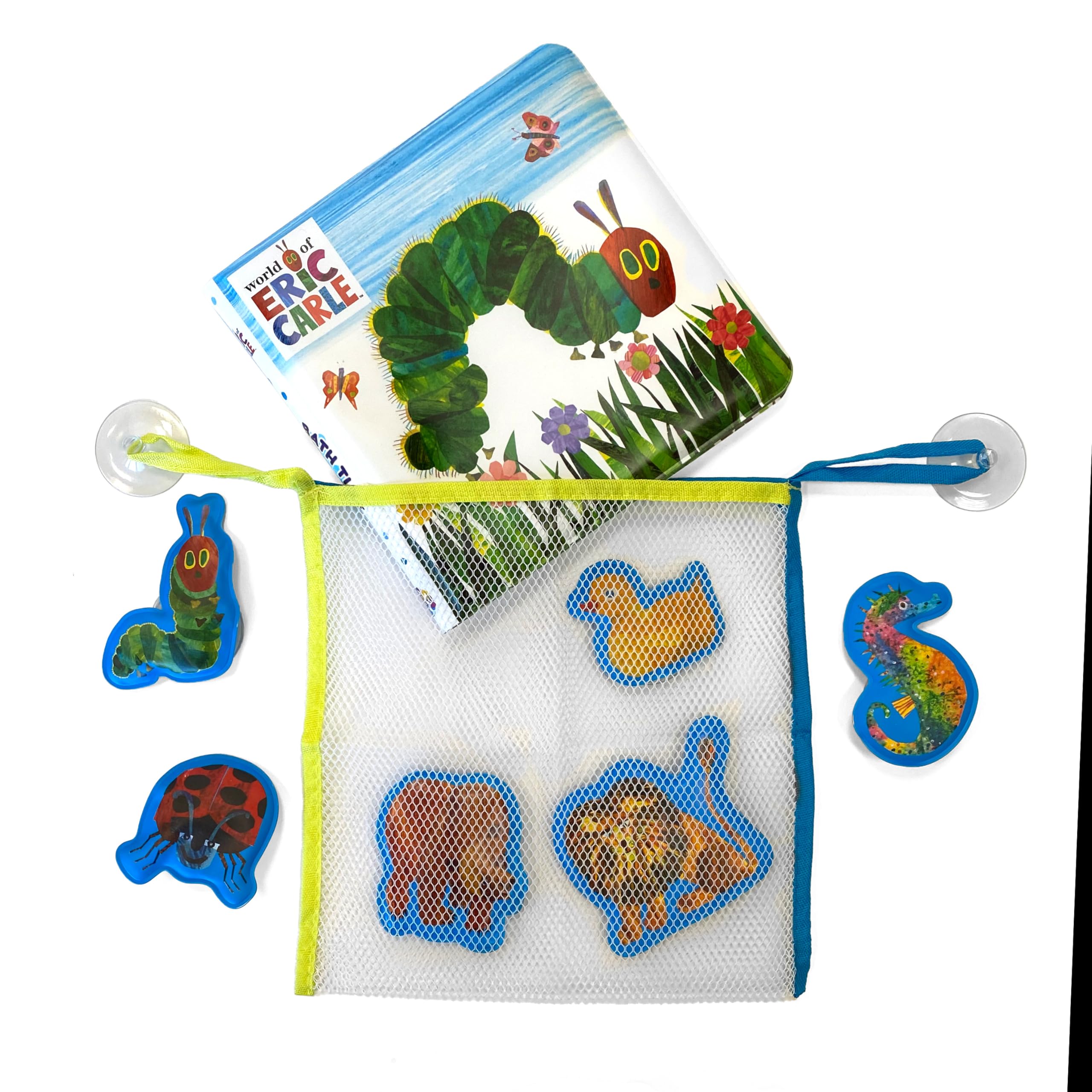 Phidal The World of Eric Carle Bath Time Book - Waterproof Picture Book for Ages 2+ | Includes 6 Suction Cups