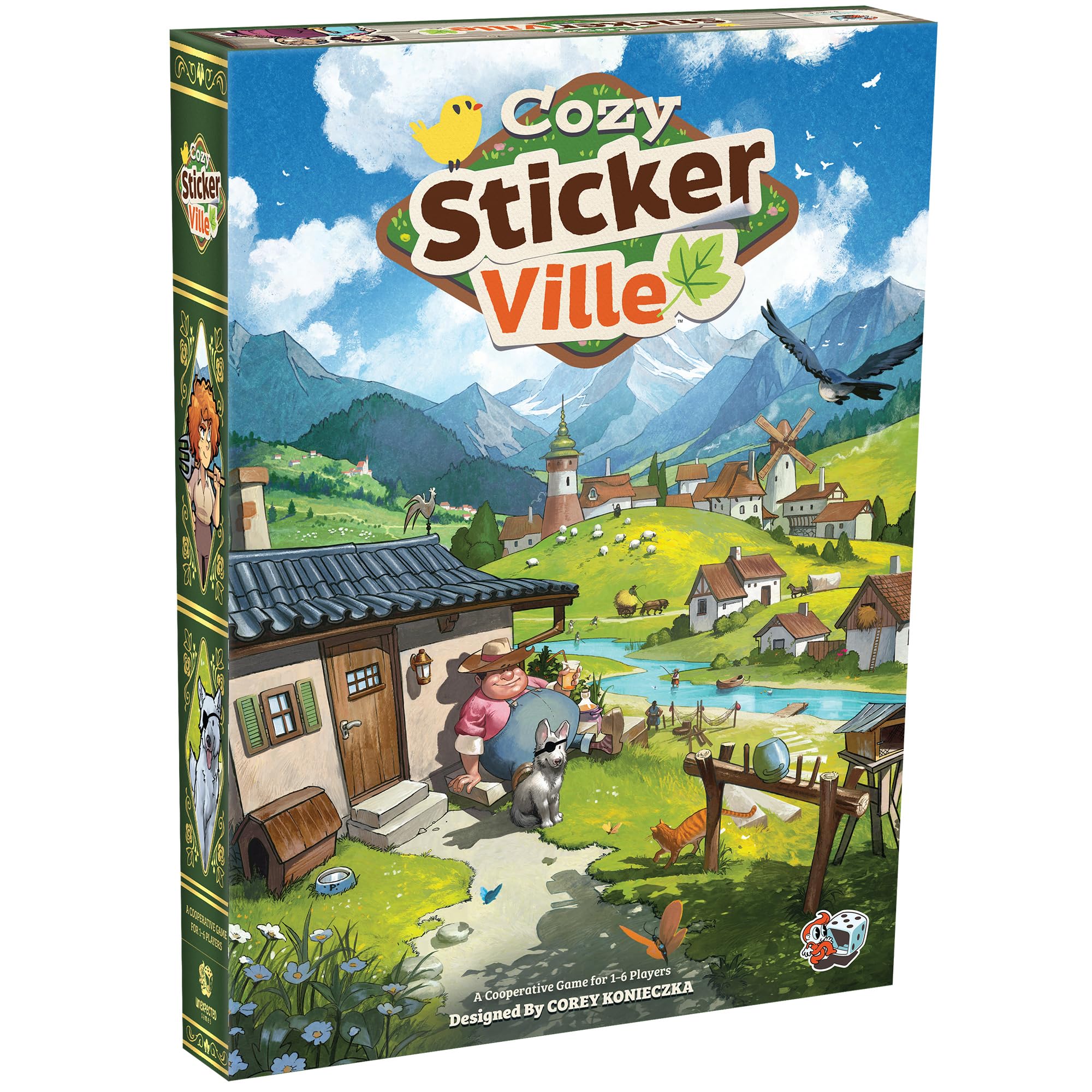 Asmodee Cozy Stickerville - Cooperative Family Board Game | Ages 8+ | 1-6 Players