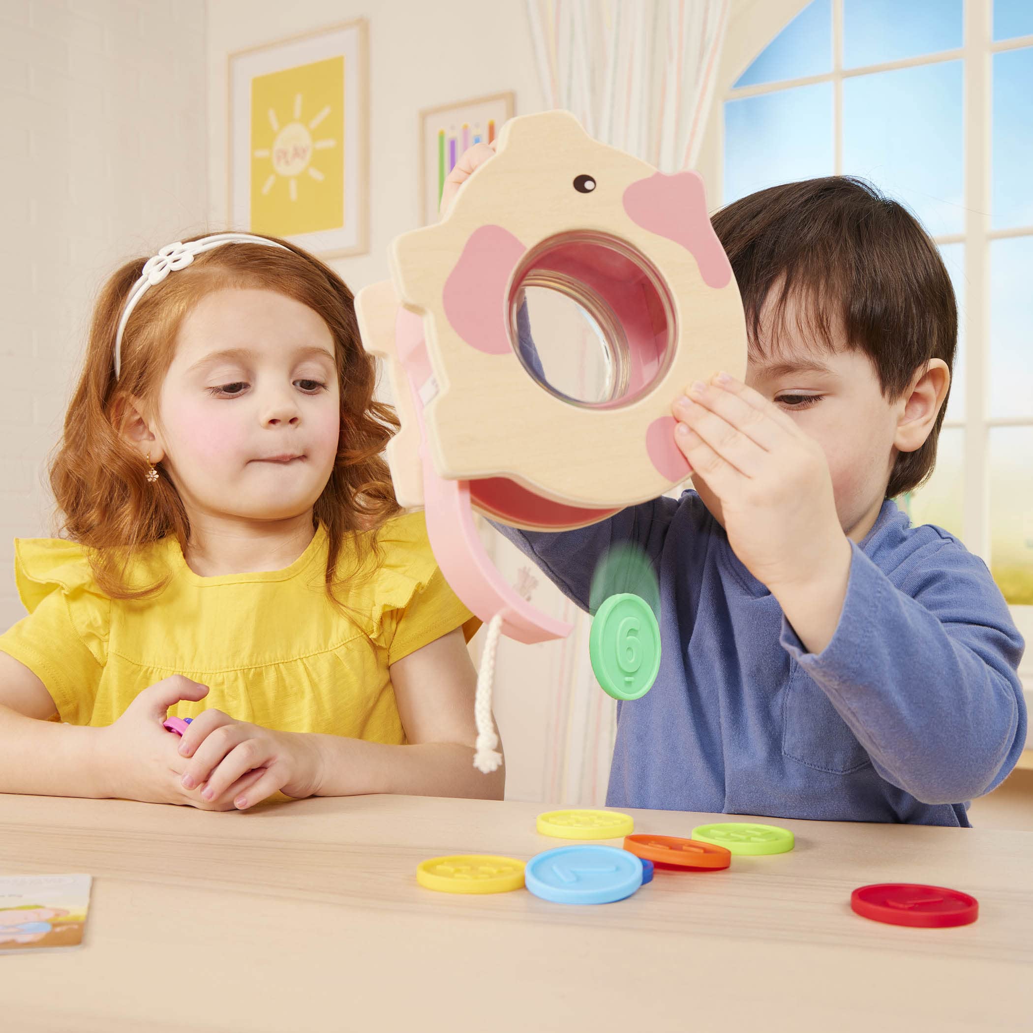 Battat Education Wooden Piggy Bank - Counting & Fine Motor Skills Toy | Ages 18 Months+ 7