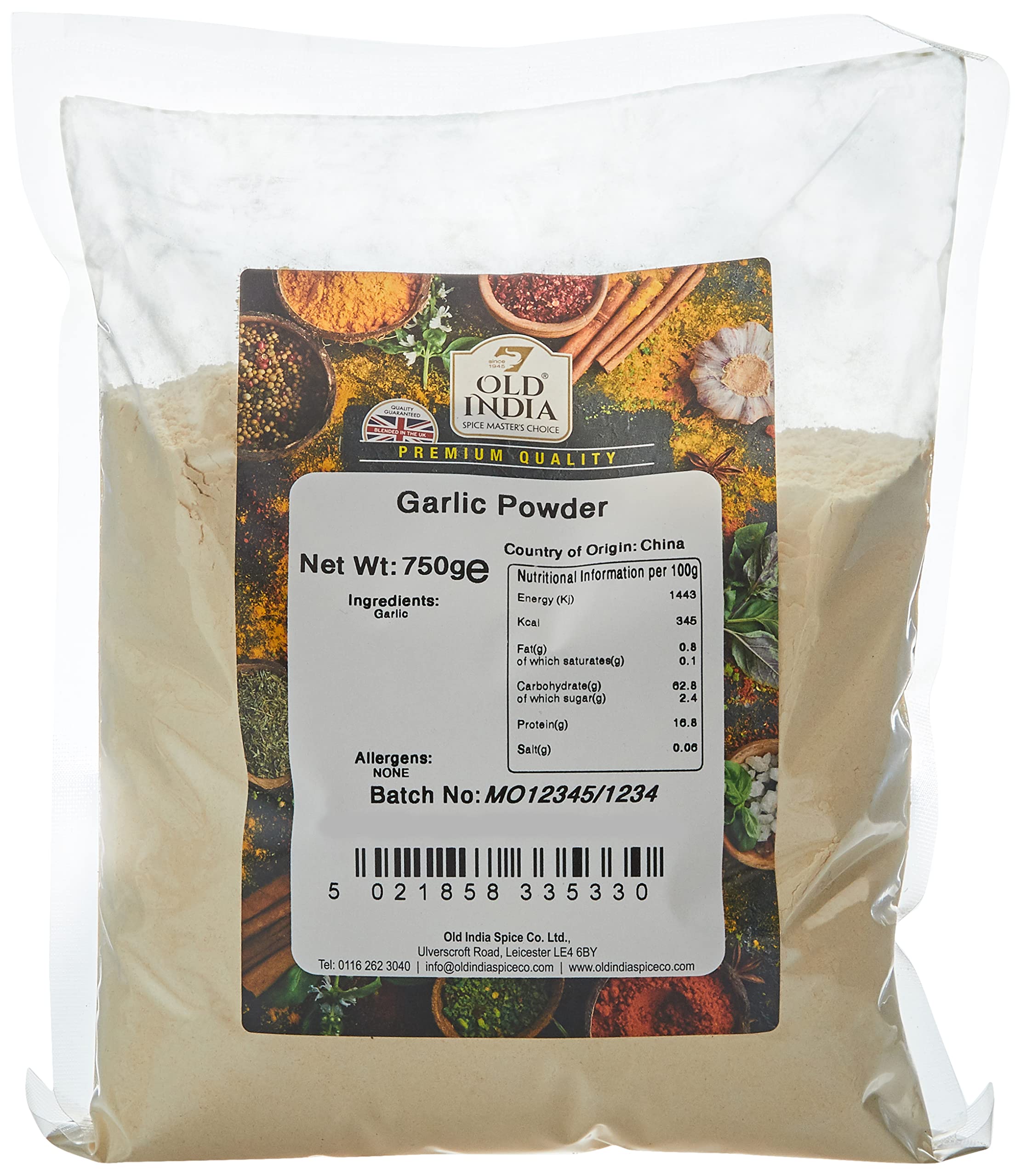 Old India Garlic Powder - 100% Natural Whole Spice | 750g Pack