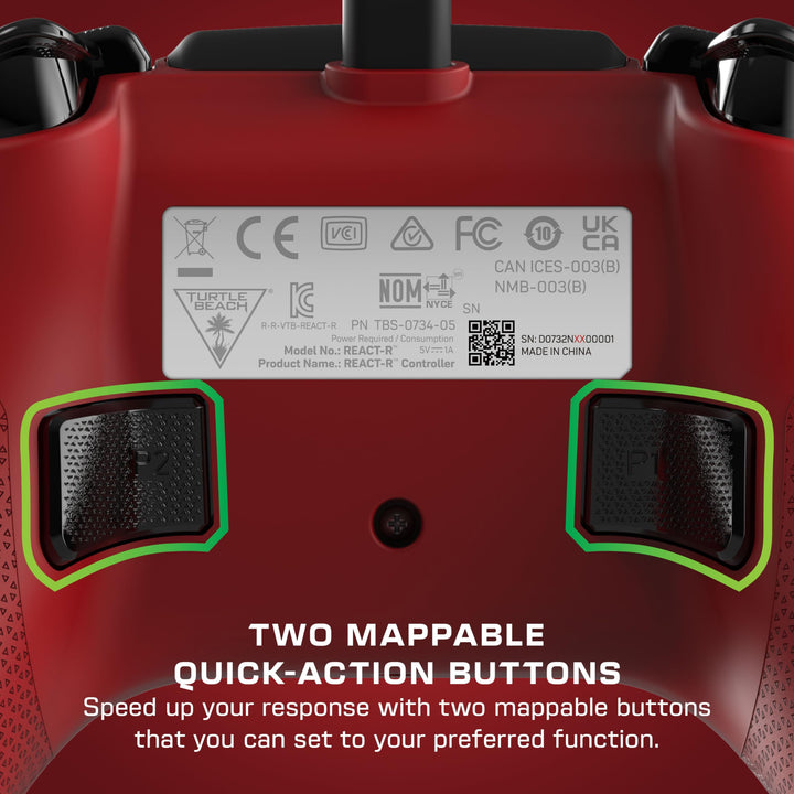 Turtle Beach REACT-R Red Wired Gaming Controller for Xbox Series X|S, Xbox One & PC - Officially Licensed