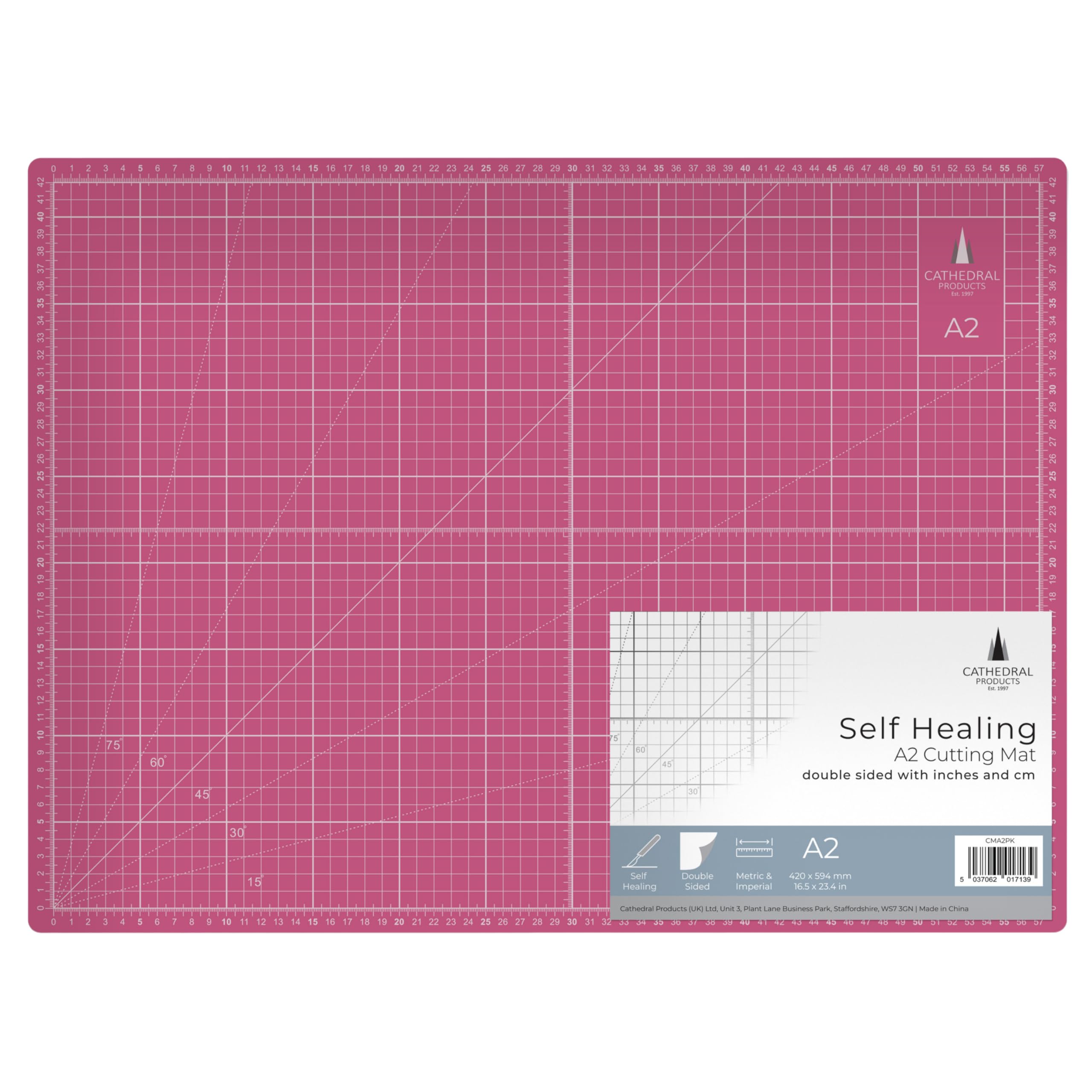 Cathedral Products A2 Double-Sided Self-Healing Cutting Mat | 3mm Thick | Pink 4