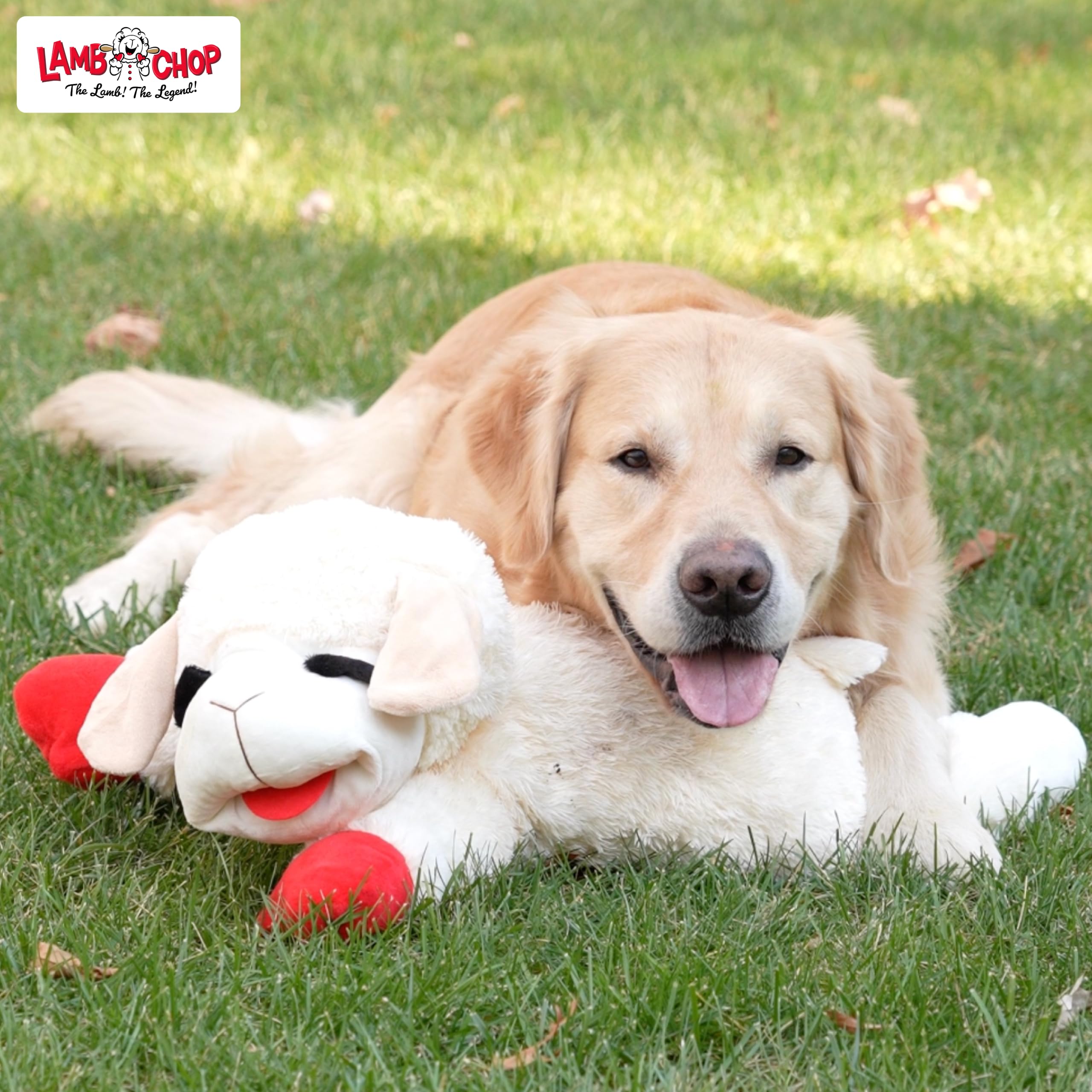 Multipet Lamb Chop Jumbo White Plush Dog Toy - 24-Inch XXL for Large Dogs | Single Squeaker 7