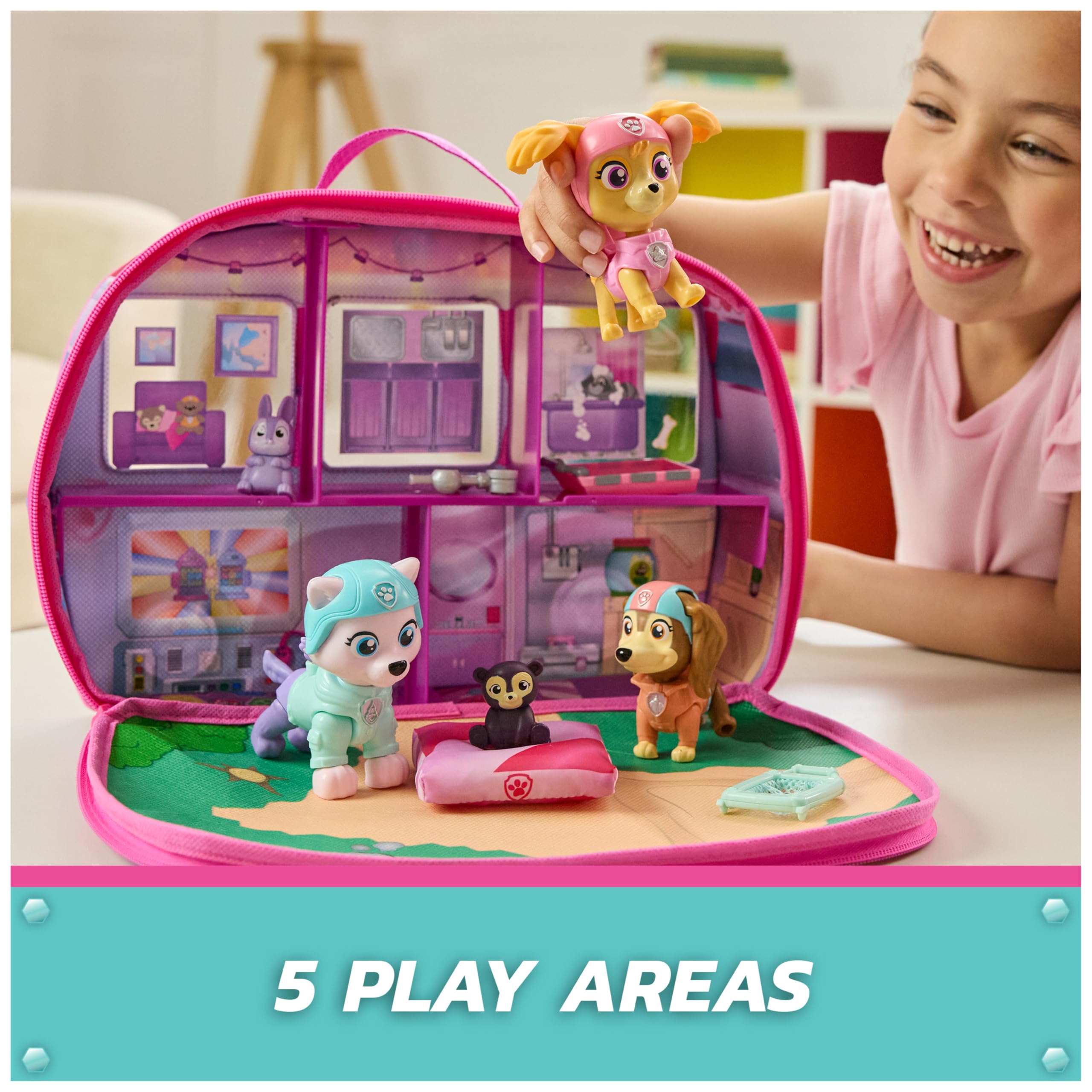 PAW Patrol Skye's World Pupcation Rescue Set - Playset with Skye, Everest, Liberty & Animal Figures 3