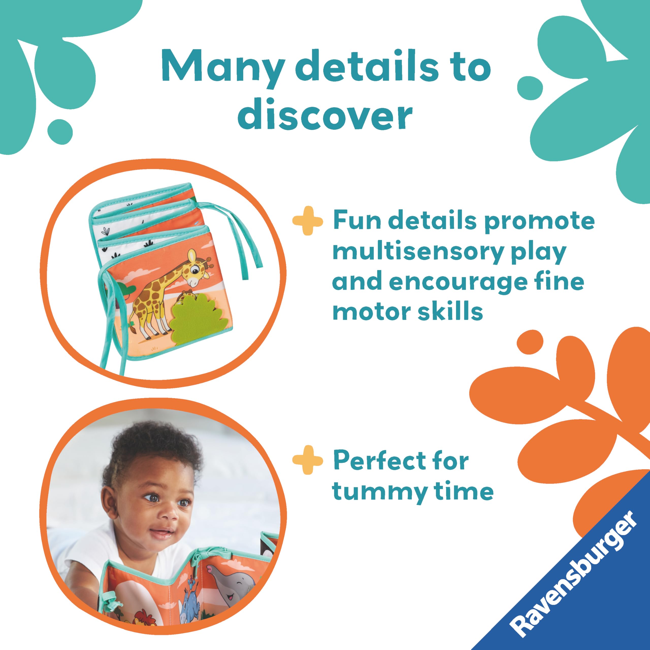 Ravensburger Play+ Tummy Time Wild Animals Baby Sensory Development Toy 2