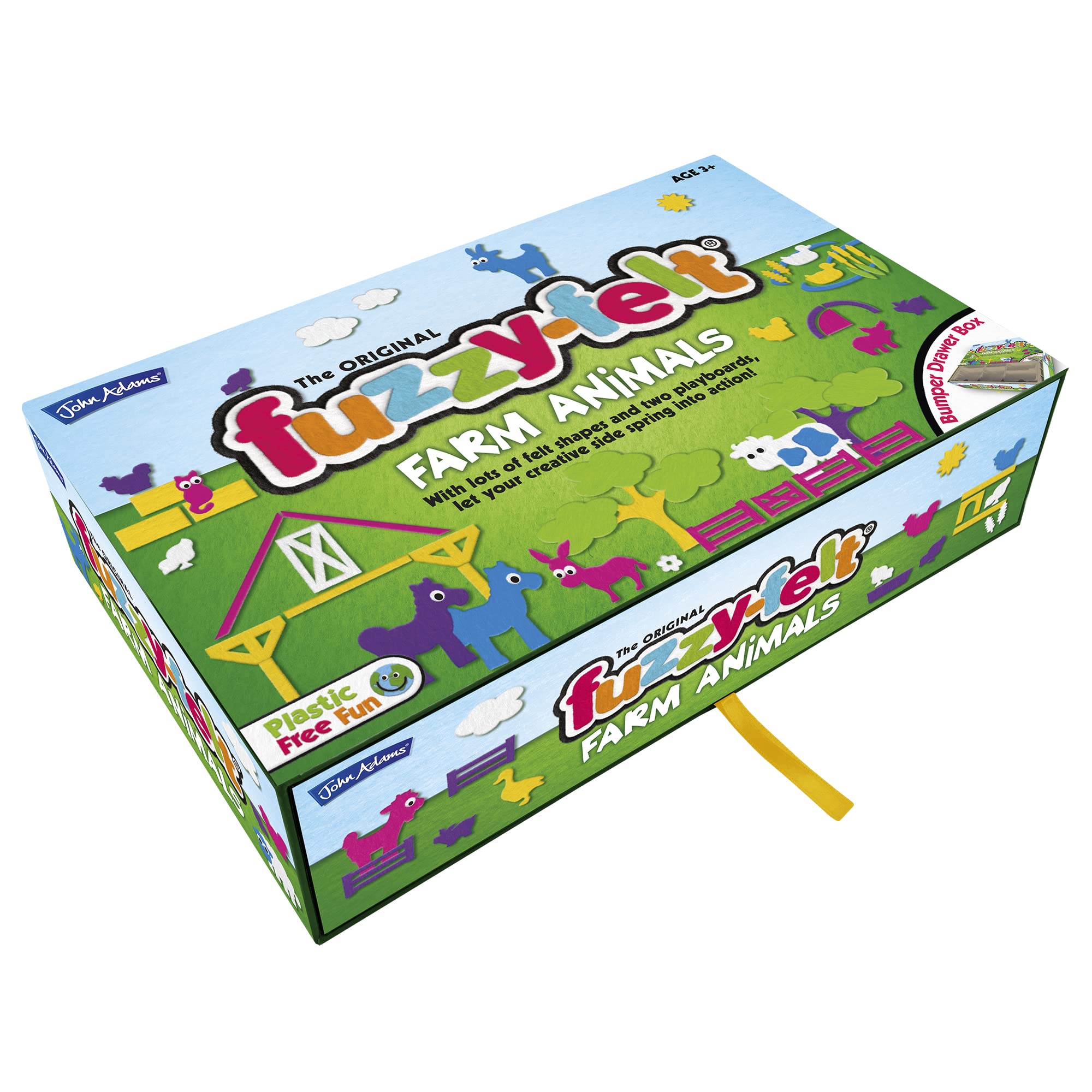 John Adams Fuzzy-Felt Farm Animals - 4+ Years, Over 350 Felt Shapes with 2 Boards 6