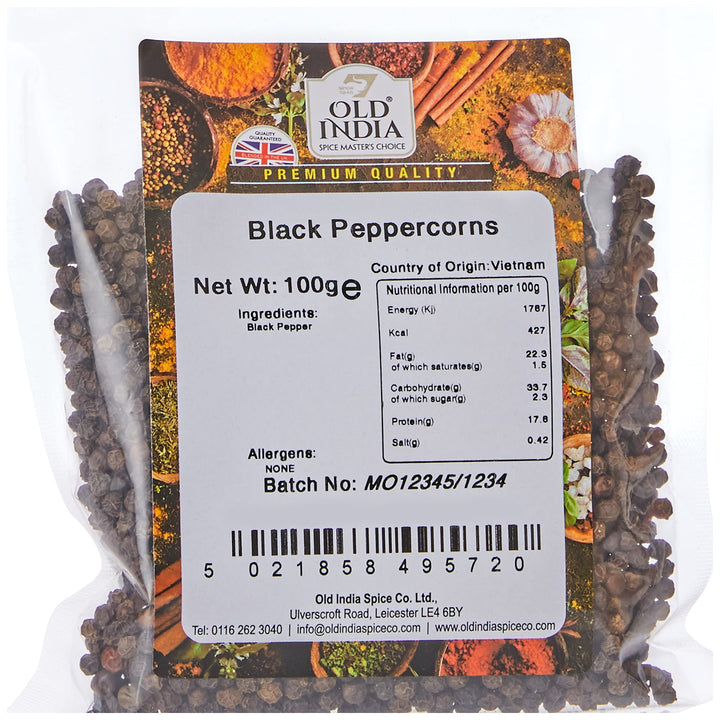 Old India Black Peppercorns 100 g