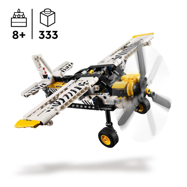 LEGO Technic Bush Plane Toy - 333-Piece Building Set with Spinning Propeller for 8+ Year Olds
