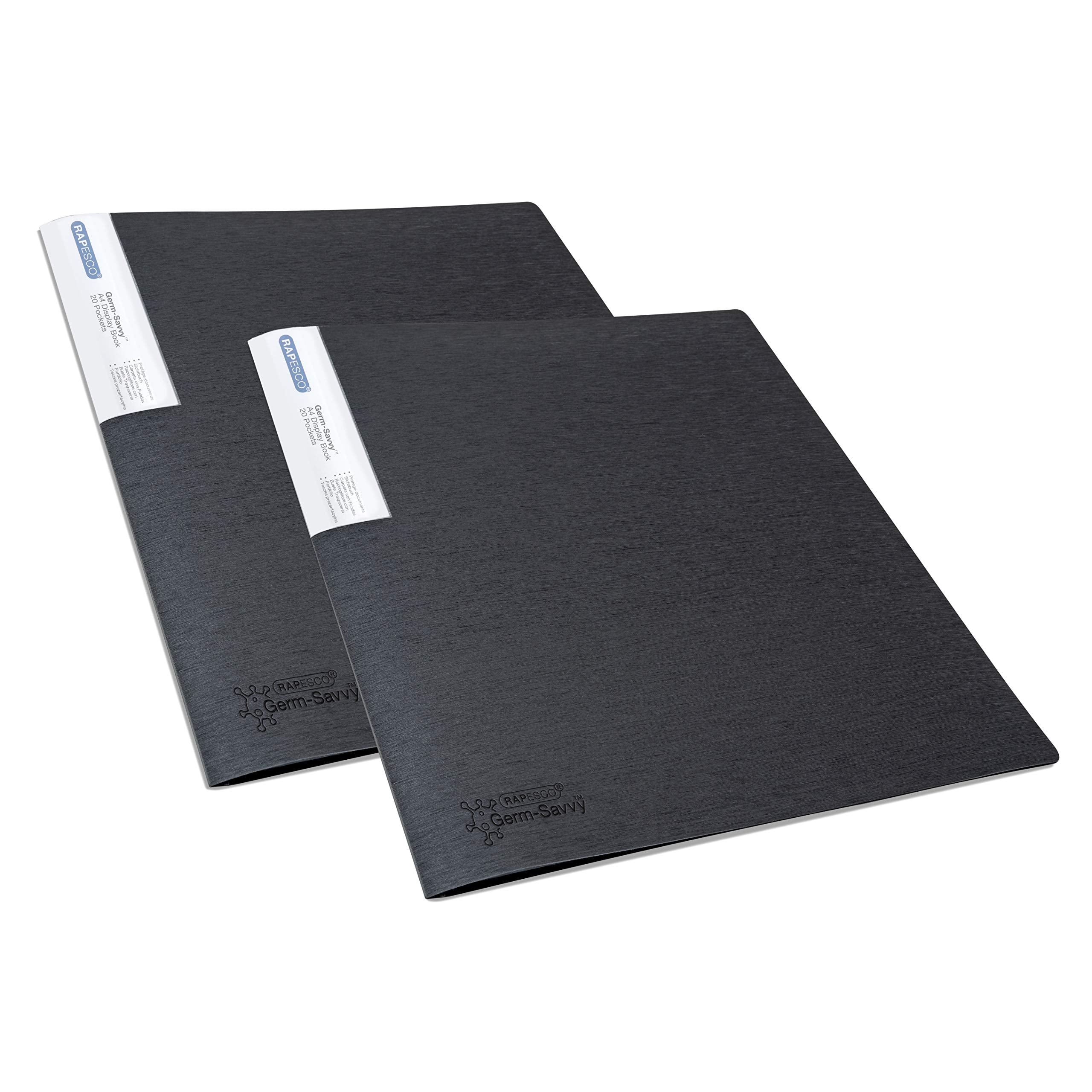 Rapesco 1643 Presentation Folder with Antibacterial Protection, 20 Pockets,