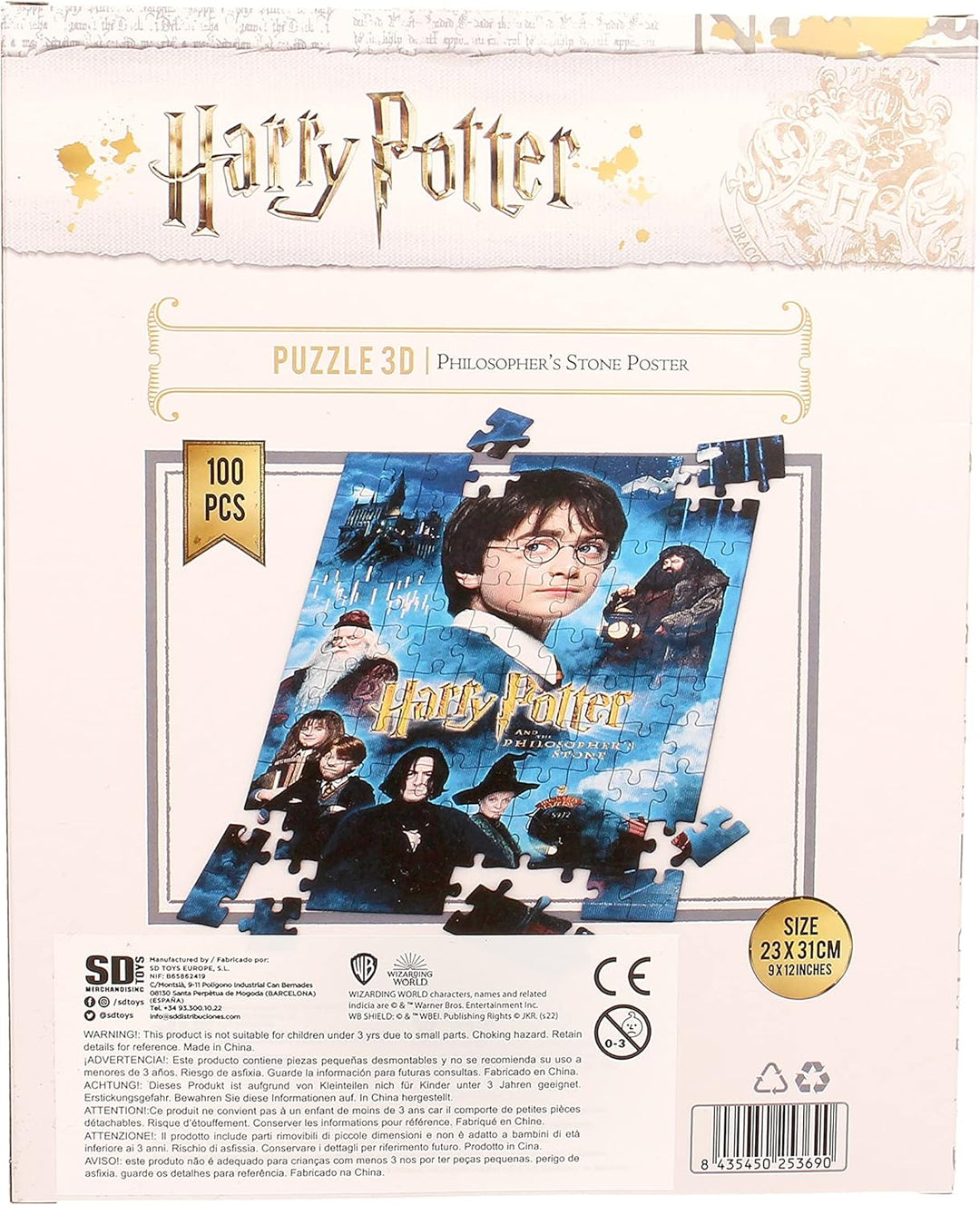 Harry Potter 3D Lenticular Jigsaw Puzzle - Philosopher's Stone 100-Piece Puzzle for Ages 3+