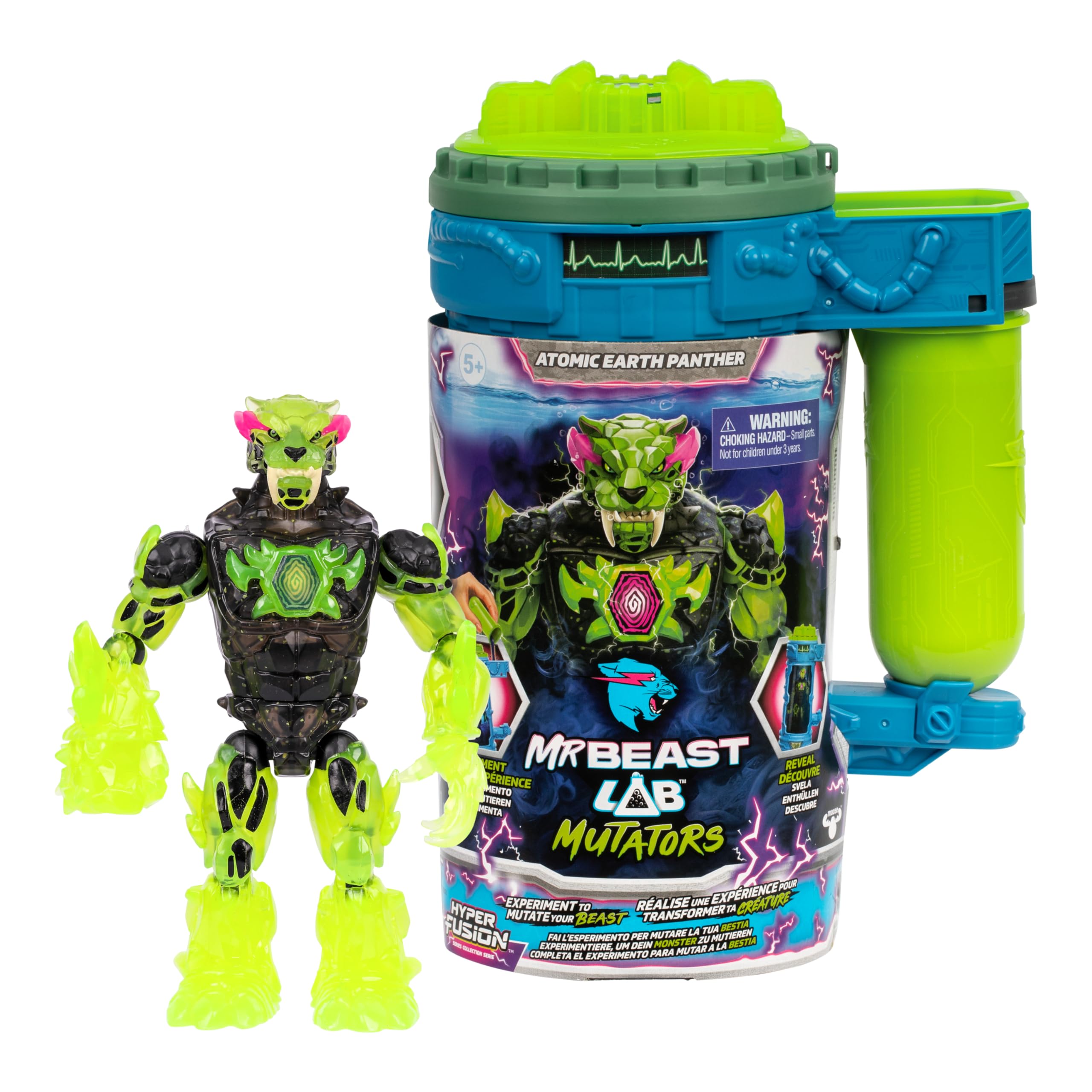 MrBeast Lab Hyper Fusion Mutators - Atomic Earth Panther Action Figure for Kids 5+ 1