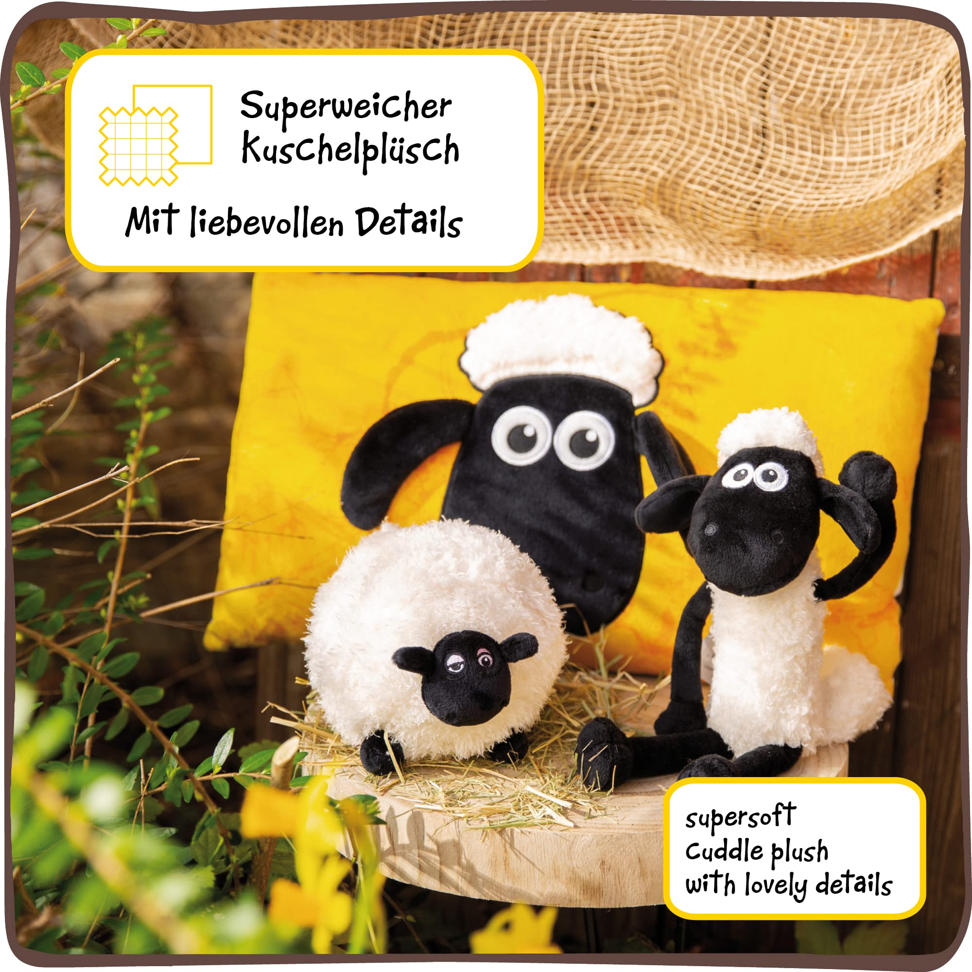 Nici Shaun the Sheep 35 cm Plush Toy - Soft Cuddly Stuffed Animal for Kids 2