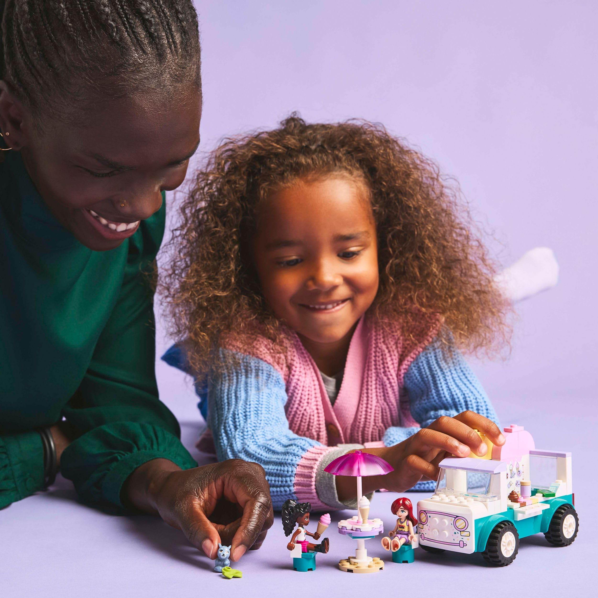LEGO Friends Heartlake City Ice Cream Van Toy - Pretend Play Building Set for Ages 4+ 6