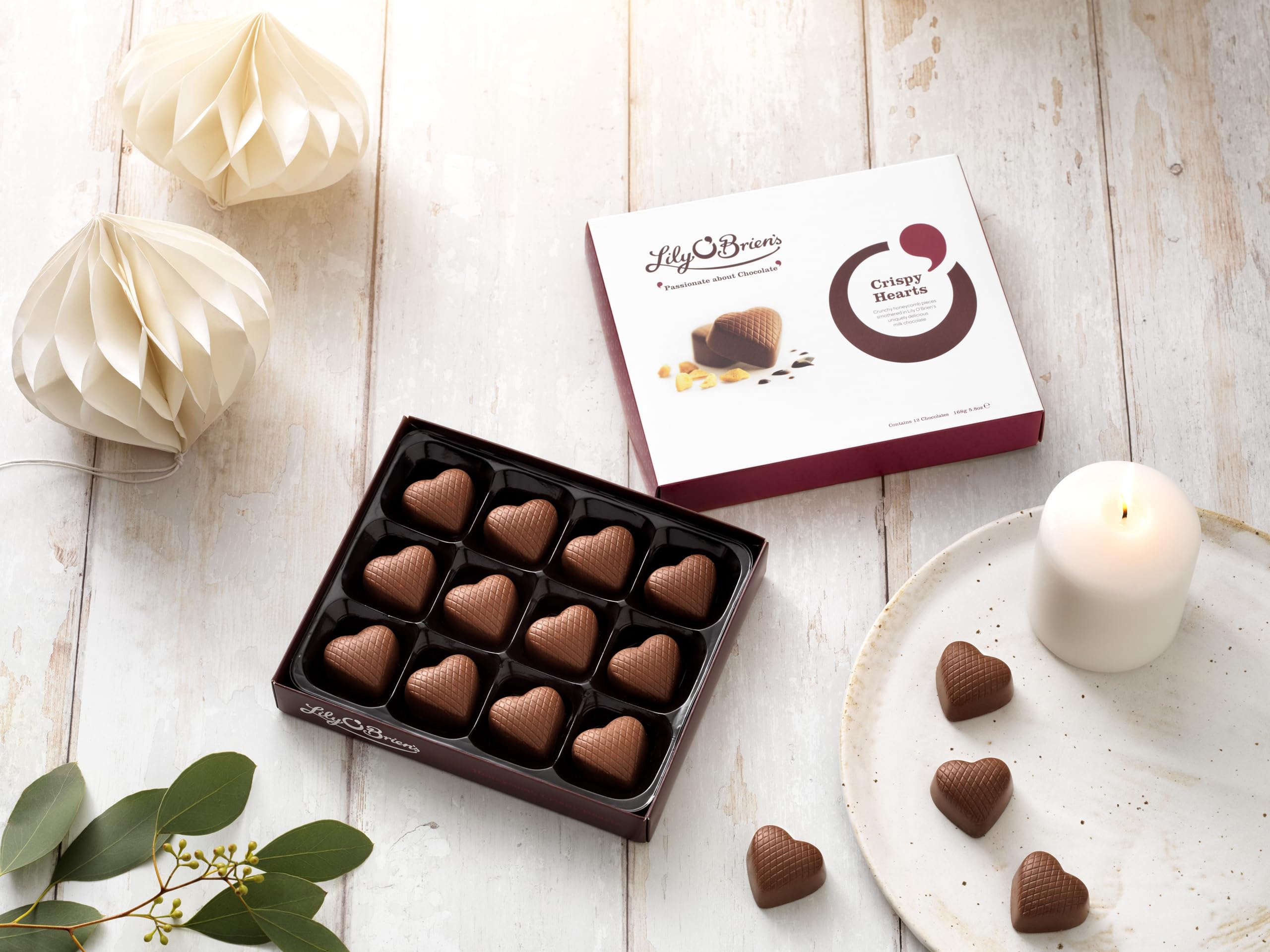 Lily O'Brien's Honeycomb Crispy Hearts 137g - Smooth Milk Chocolate with Crispy Centre 2