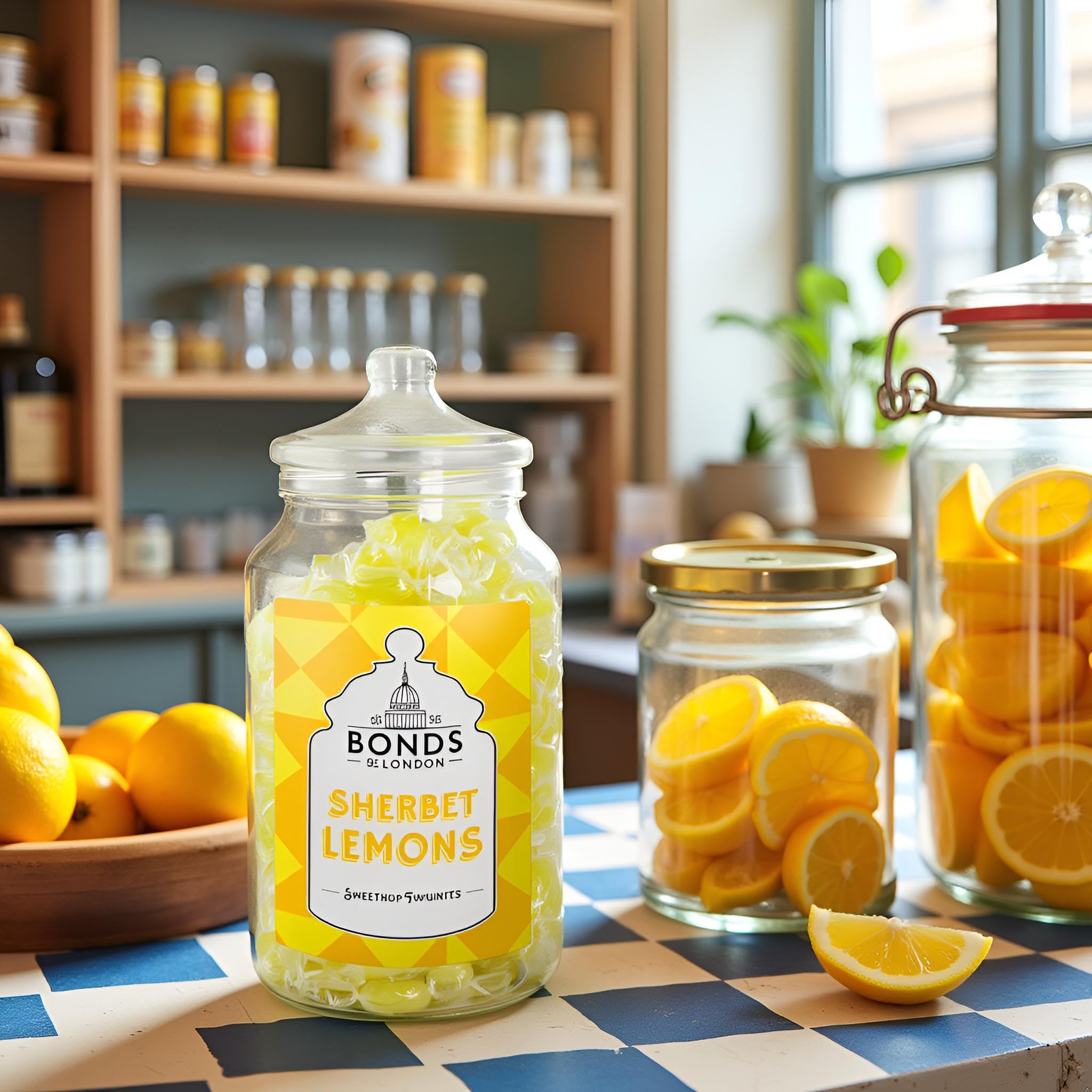 Bonds of London - Lemon Sherbets Jar Retro Chewy Sweets, 1.7 kg Vegetarian Fizzy Citrus Treats 7