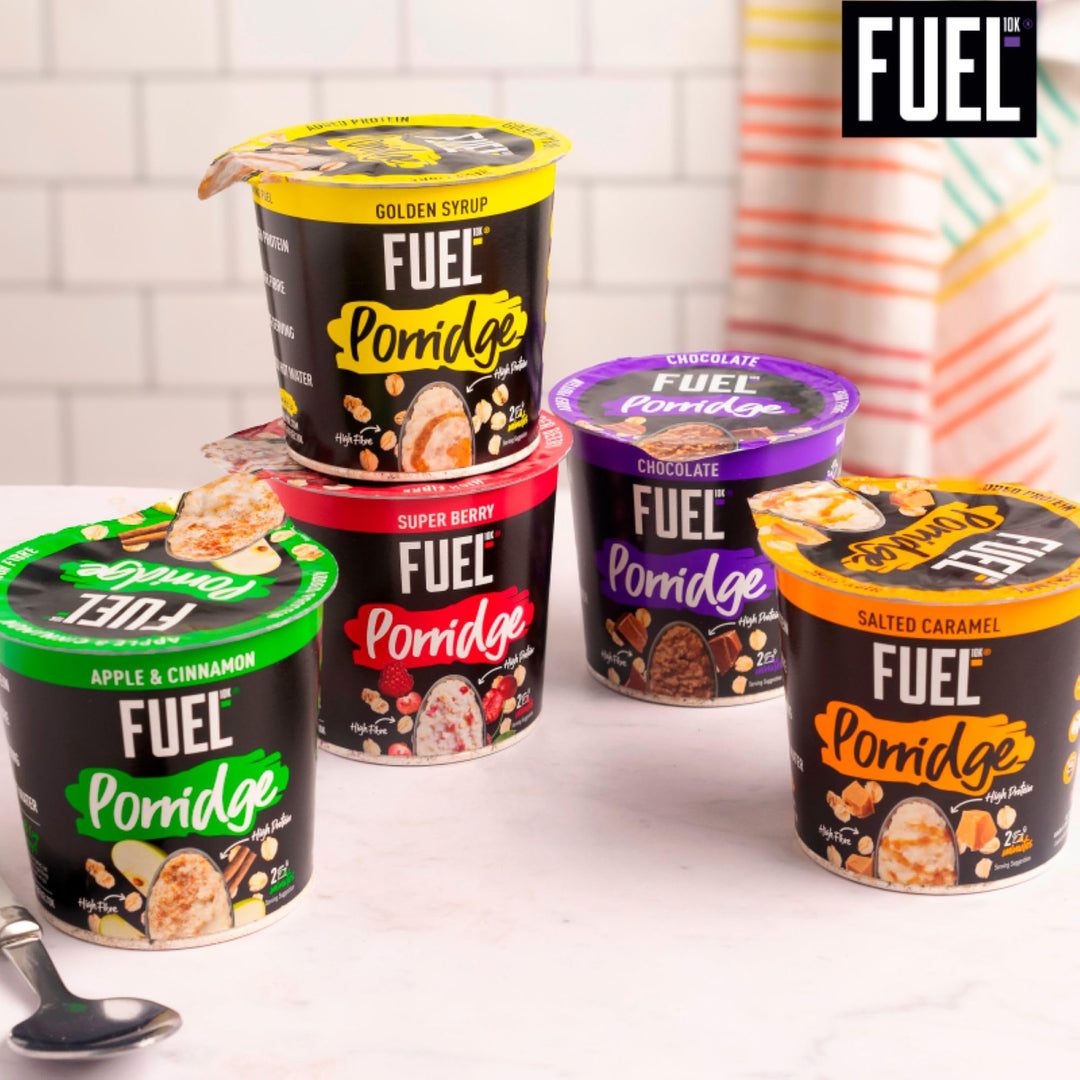 FUEL10K High Protein Salted Caramel Porridge Oat Cereal Pot, 70g (Pack of 8)