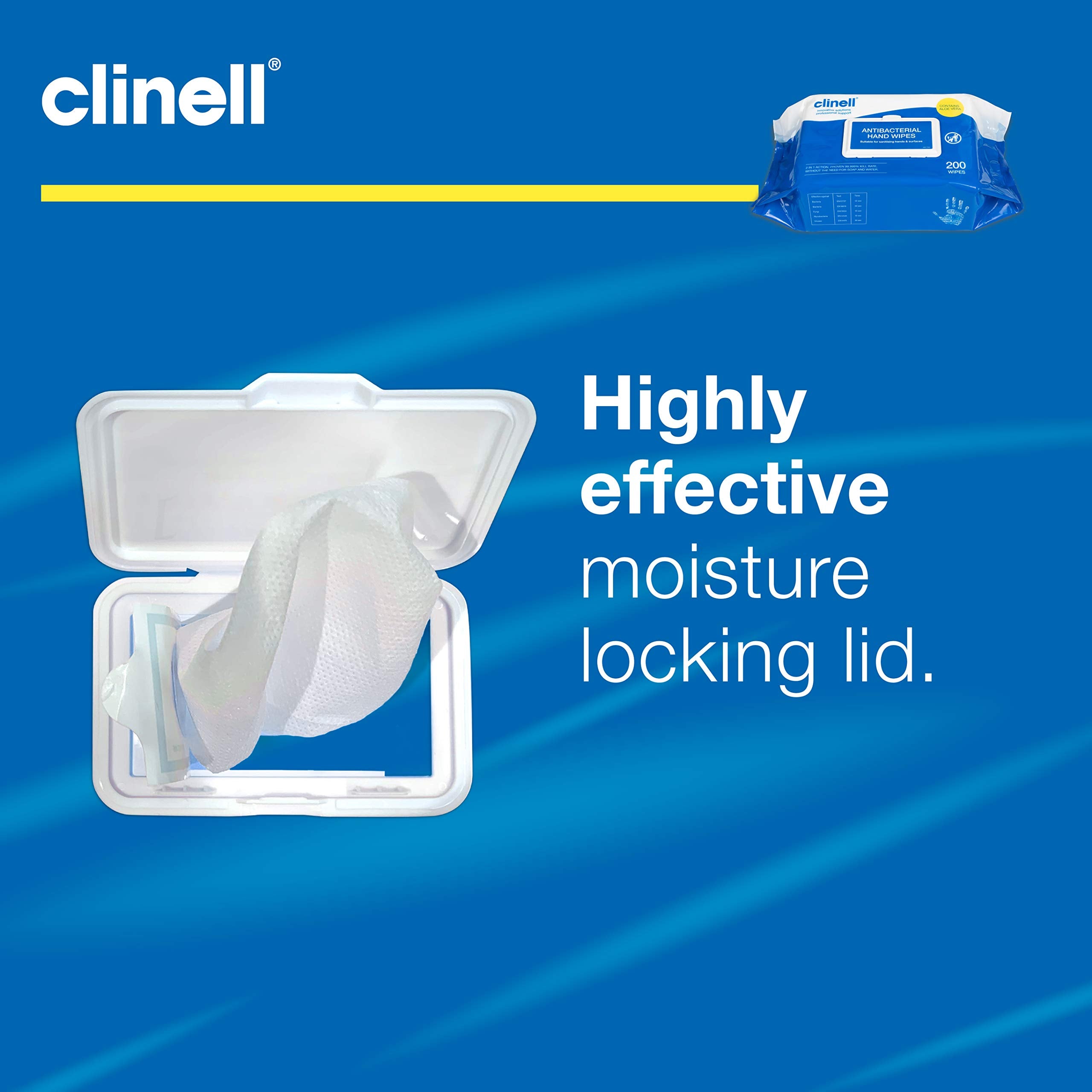 Clinell Antimicrobial Hand Wipes - Alcohol-Free Disinfectant | 200 Count Canister 8