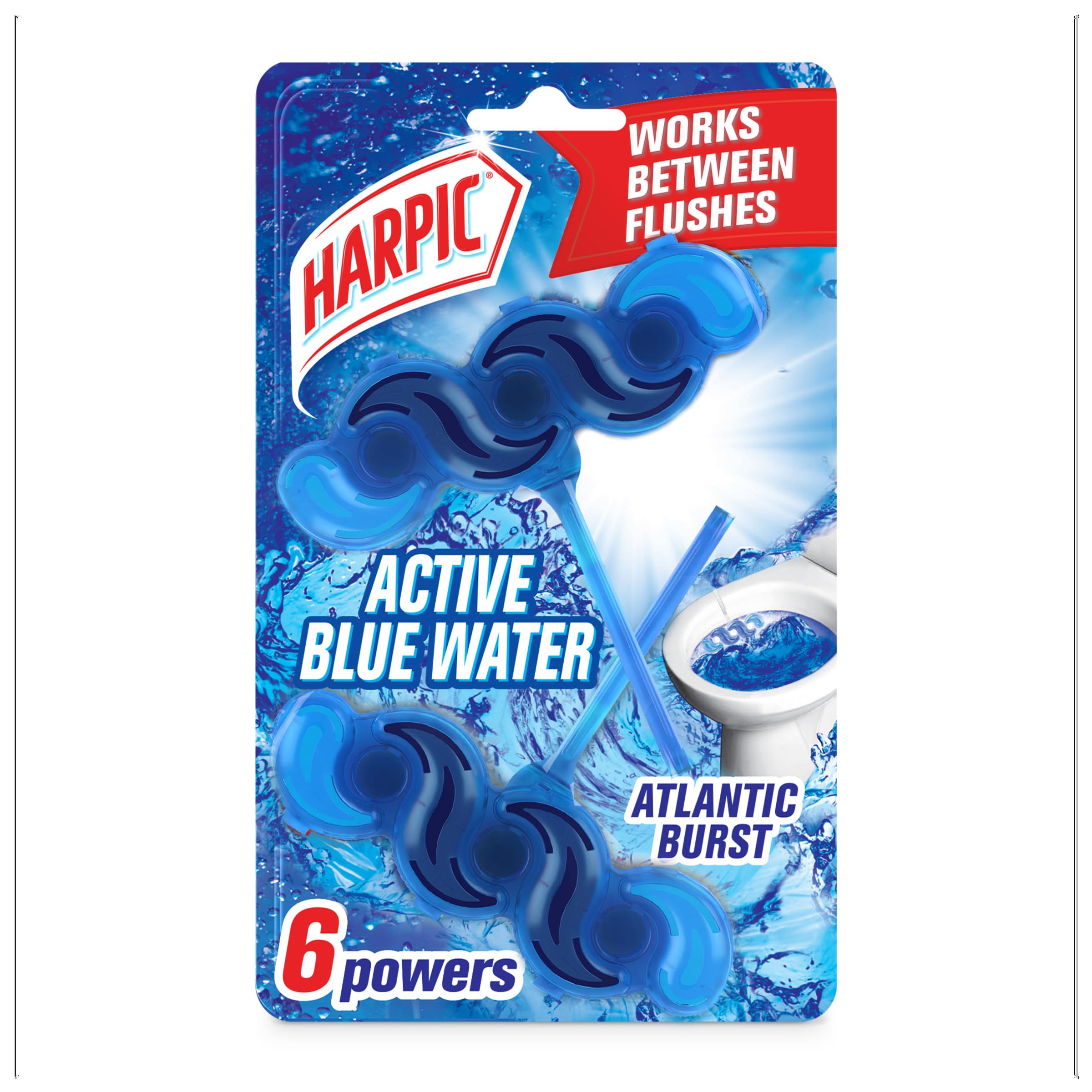 Harpic Active Fresh Toilet Rim Block Twin Pack - Atlantic Fresh Scent | Anti-Limescale | Lasts up to 4 Weeks 2