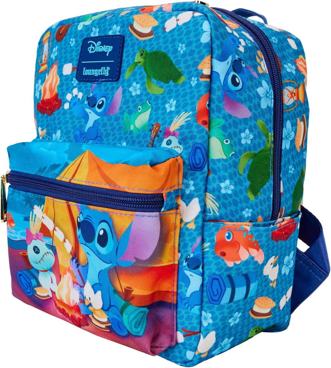 Loungefly Disney Stitch Camping Cuties AOP Nylon Square Kids Mini Backpack Multi