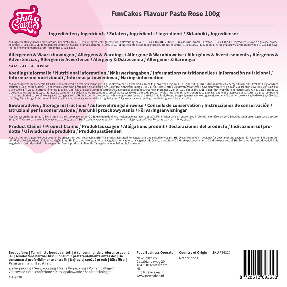 FunCakes Rose Flavour Paste - 100 g